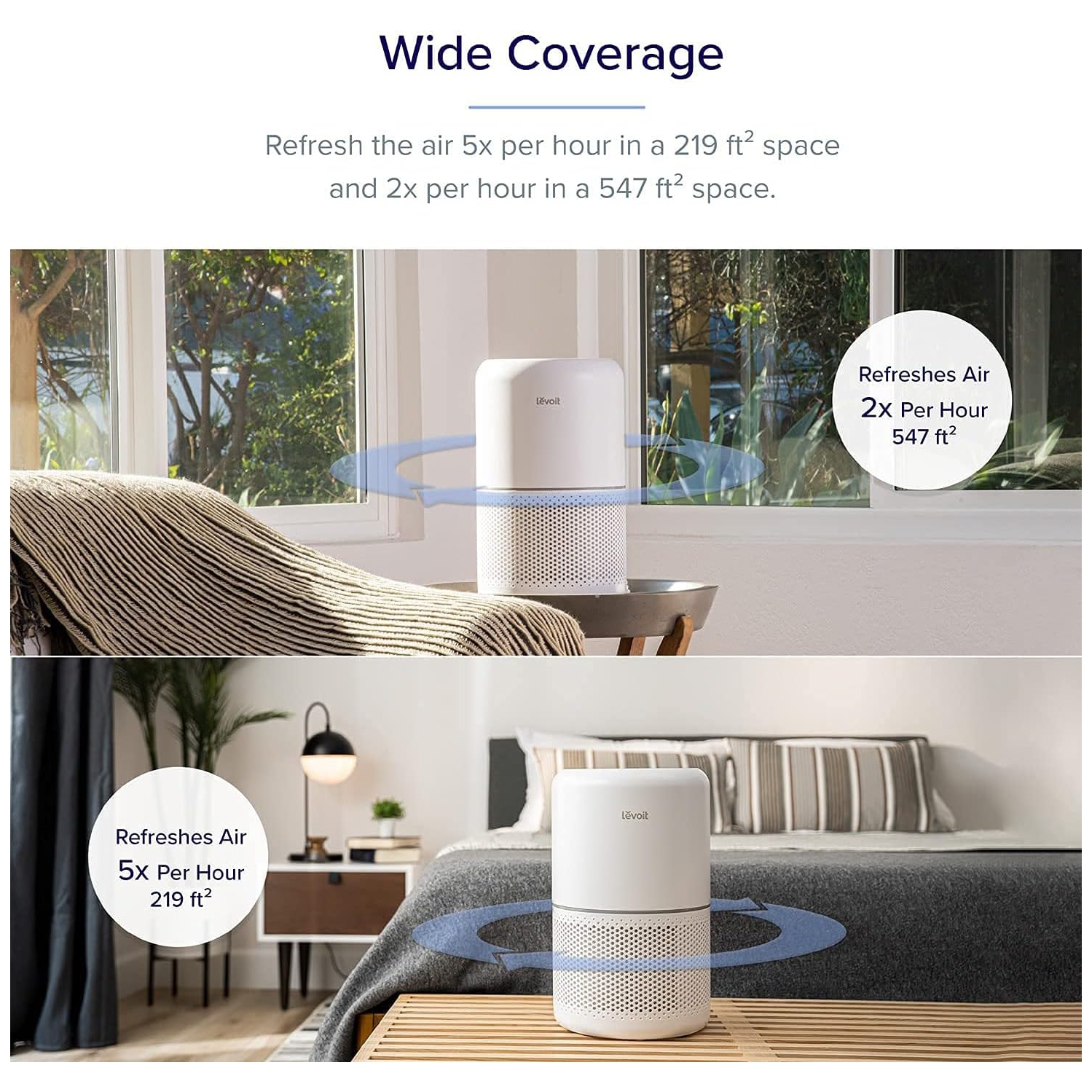 Levoit Air Purifiers for Home Allergies and Pets in Bedroom