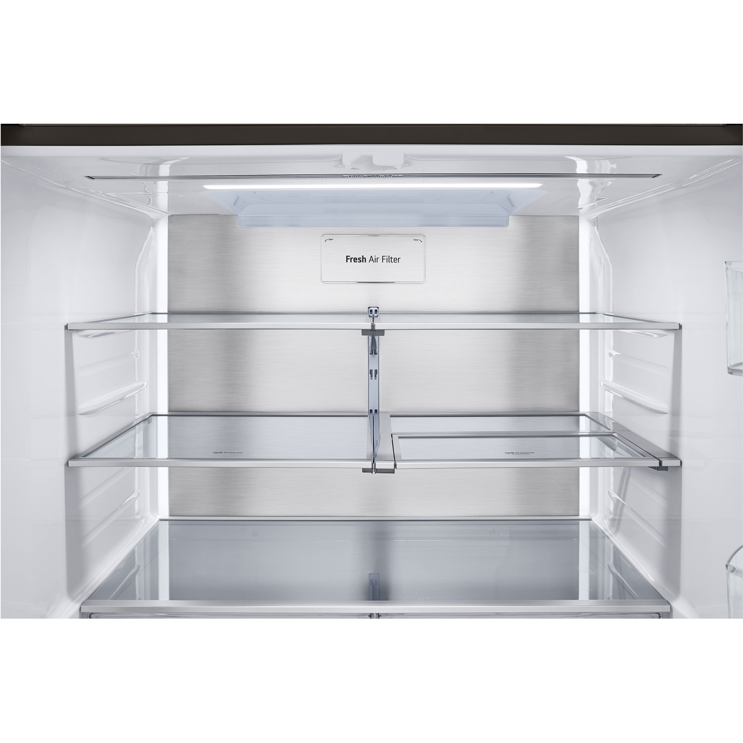 Réfrigérateur à deux portes 25,5 pi³ 36 po avec distributeur d'eau et de glaçons de LG - Inox noir