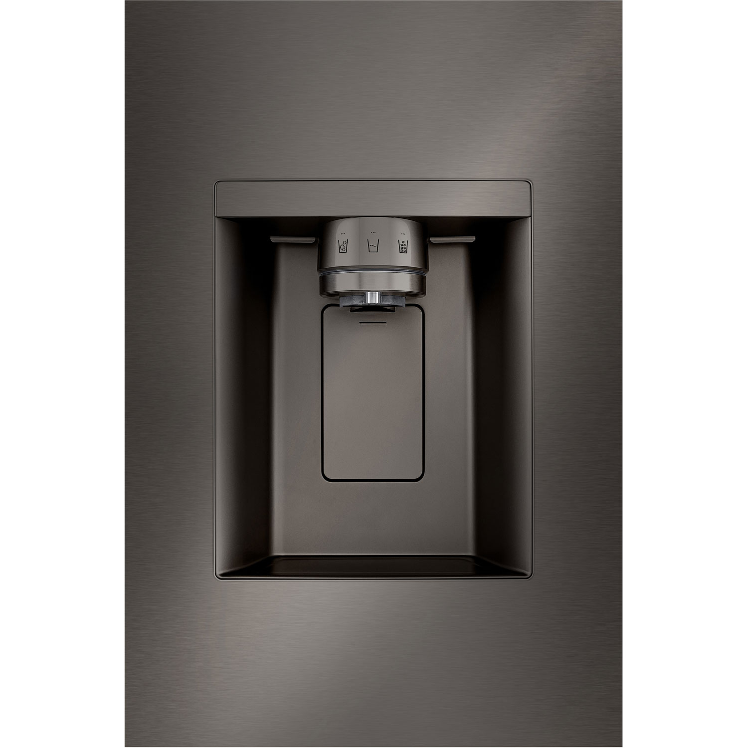 Réfrigérateur à deux portes 25,5 pi³ 36 po avec distributeur d'eau et de glaçons de LG - Inox noir