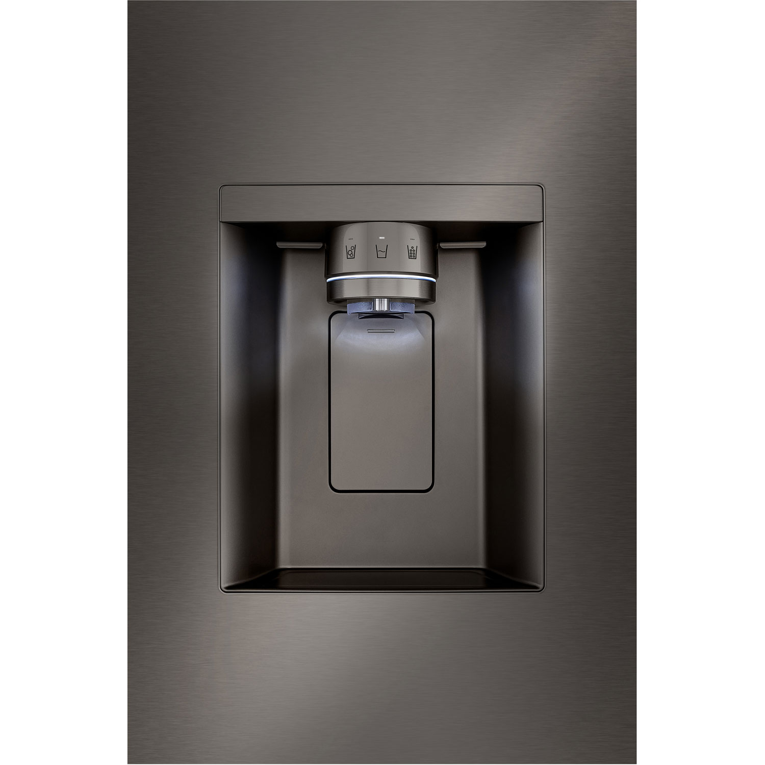 Réfrigérateur à deux portes 25,5 pi³ 36 po avec distributeur d'eau et de glaçons de LG - Inox noir