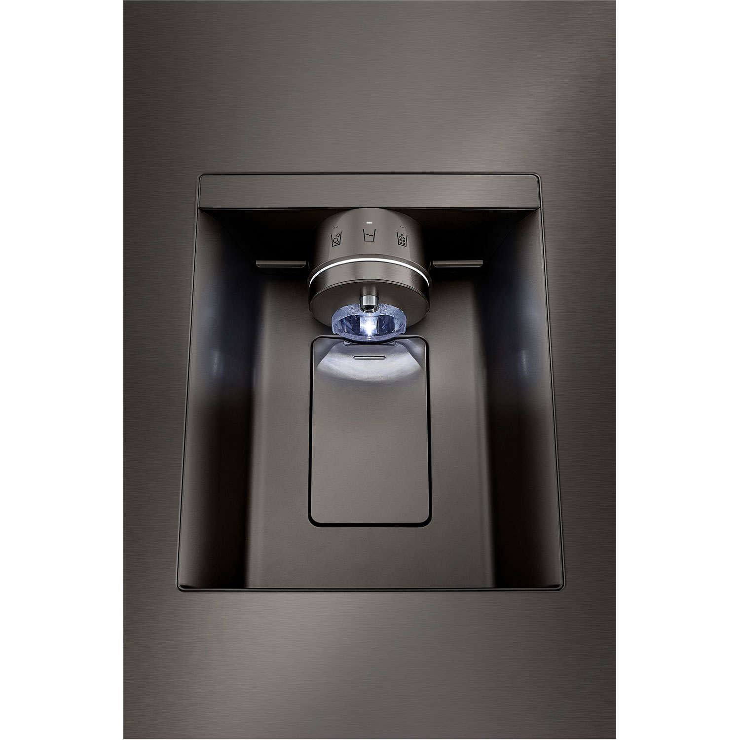 Réfrigérateur à deux portes 25,5 pi³ 36 po avec distributeur d'eau et de glaçons de LG - Inox noir