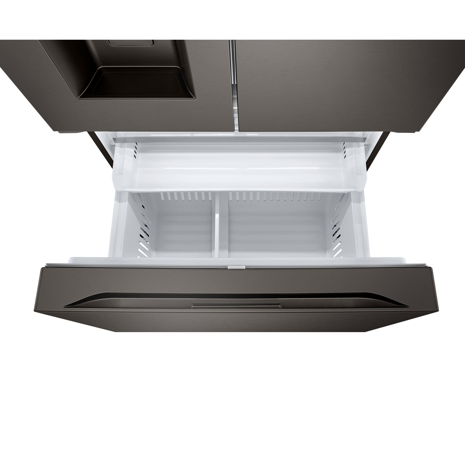 Réfrigérateur à deux portes 25,5 pi³ 36 po avec distributeur d'eau et de glaçons de LG - Inox noir