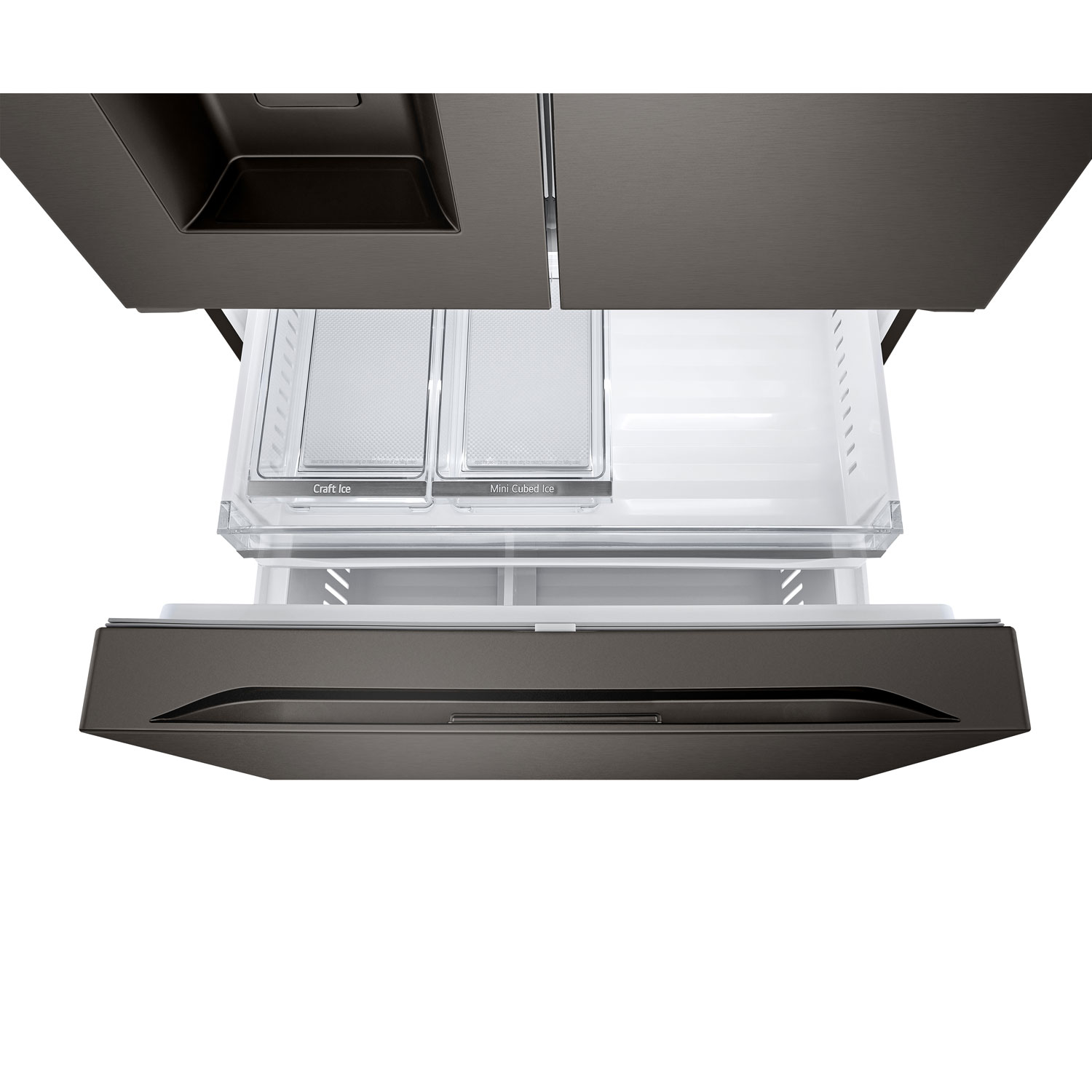 Réfrigérateur à deux portes 25,5 pi³ 36 po avec distributeur d'eau et de glaçons de LG - Inox noir