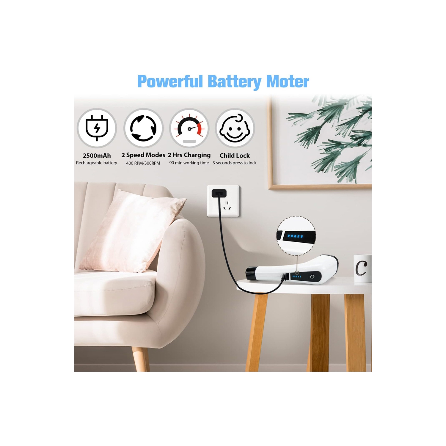 axGear Electric Brush Spin Scrubber Cordless Rechargeable Handheld Power Cleaning with 7 Replaceable Brush Heads