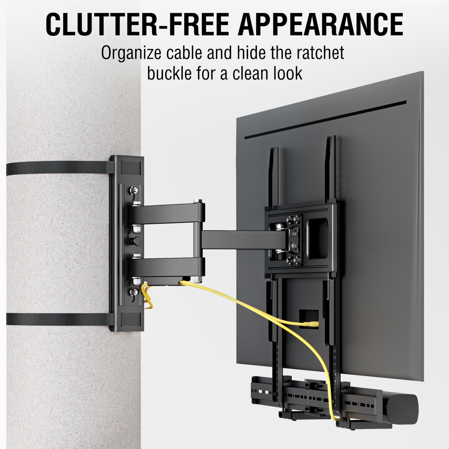 ZeboZap DIY Gazebo TV Mount | No Drill Full Motion | Outdoor TV Mount | Patio/Pergola/Post TV Mount | Stainless Steel Screws | Weatherproof | Holds