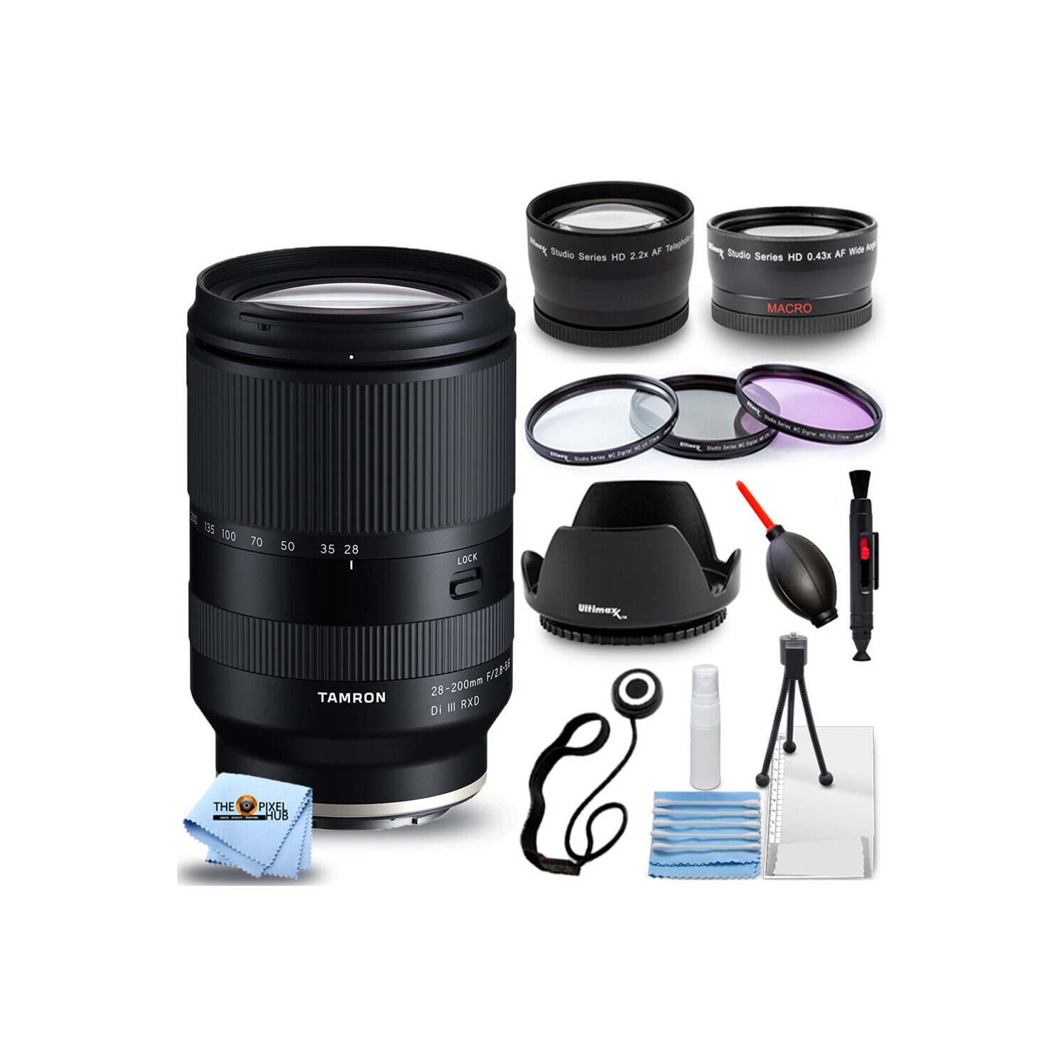 Objectif RXD Di III f/2,8-5,6 28-200&nbsp;mm de Tamron pour appareil photo E de Sony avec filtre