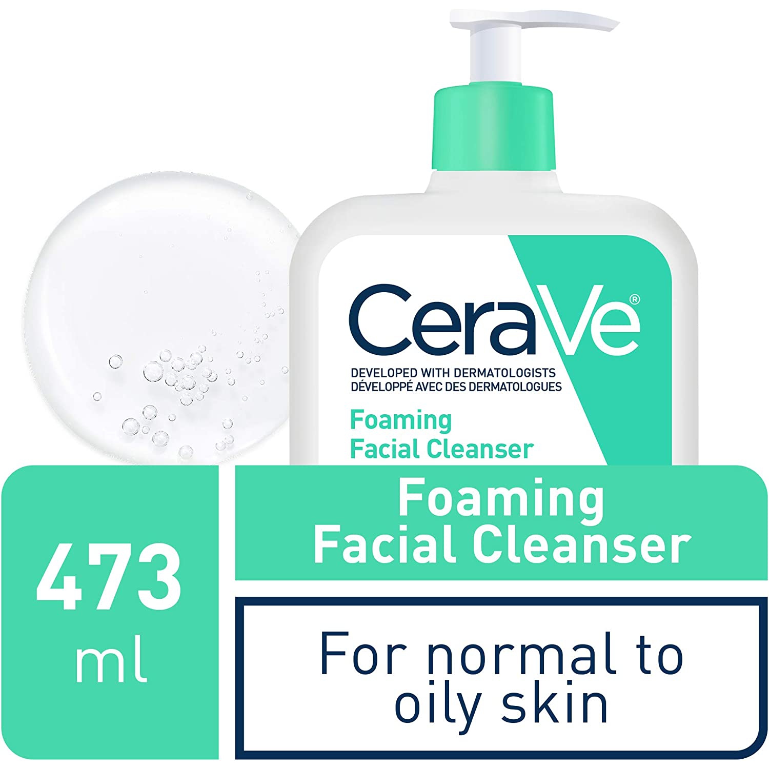 CeraVe FOAMING Face Cleanser, Gentle Face Wash with Hyaluronic Acid, Niacinamide, Ceramides.