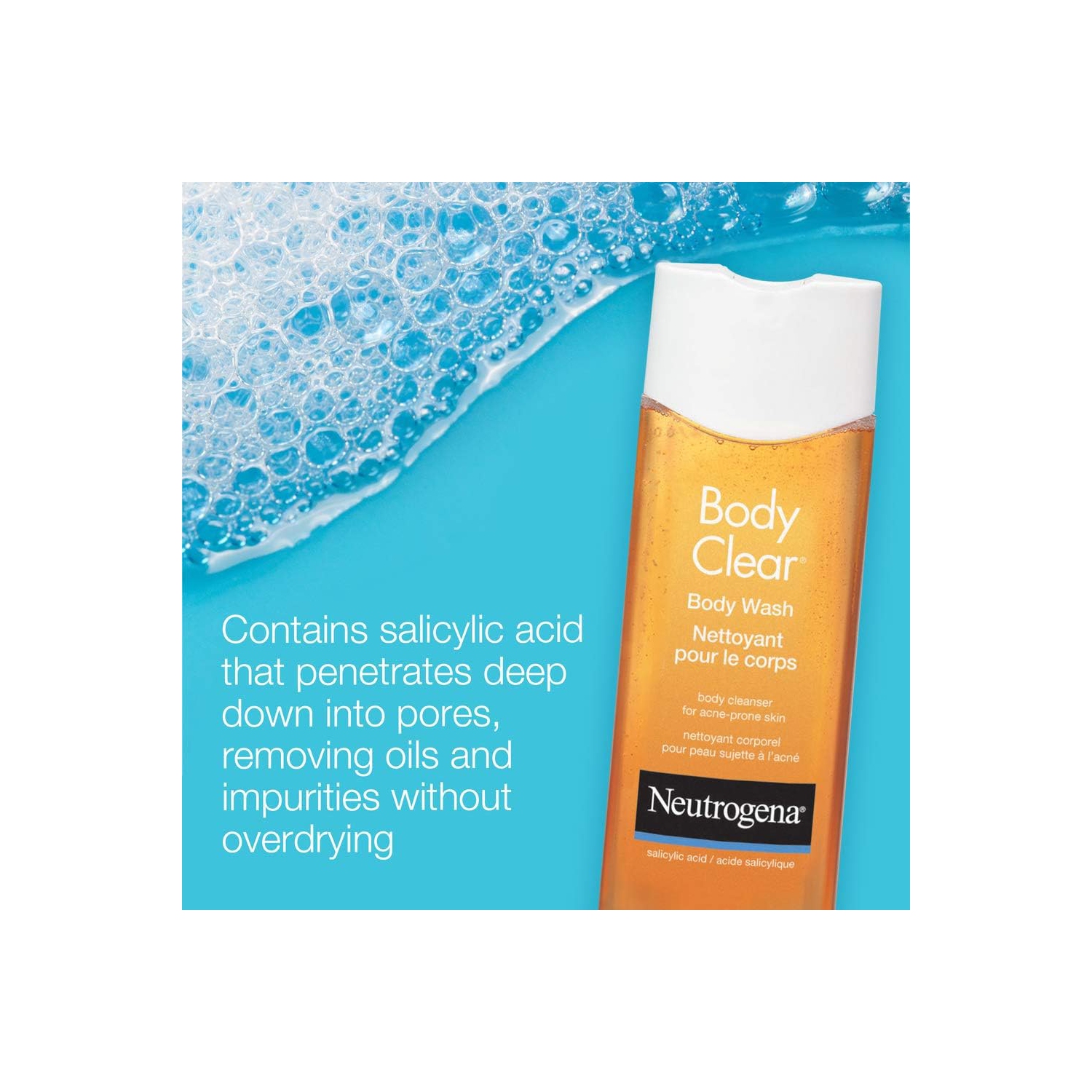 Neutrogena Gel nettoyant pour le corps en acné transparent avec acide salicylique, 250&nbsp;mL - Original