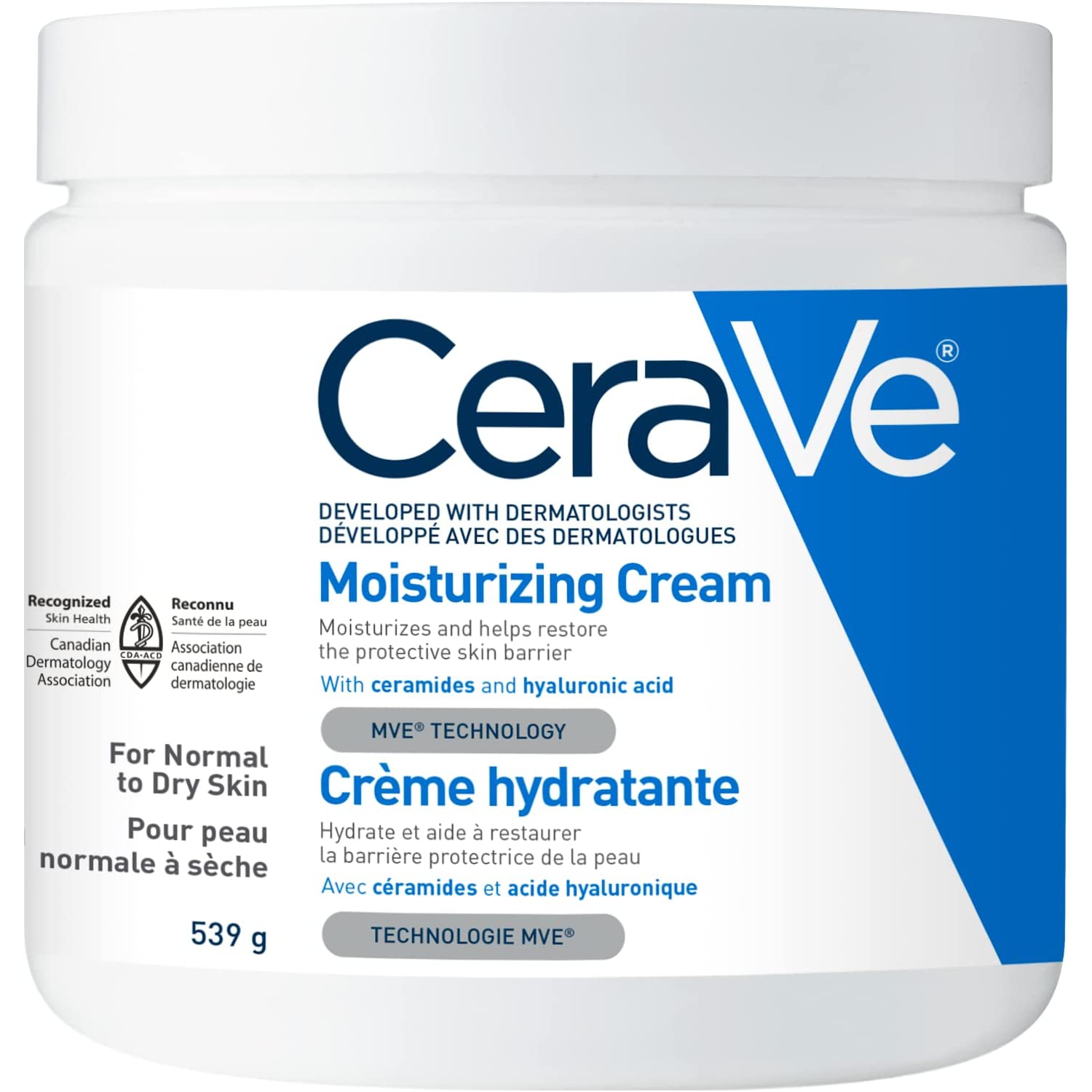 CeraVe Moisturizing Cream | Daily Face, Body & Hands Moisturizer for Dry Skin With Hyaluronic Acid and Ceramides for Women and Men. Sensitive skin, Oil-free, Non-comedogenic, Fragr