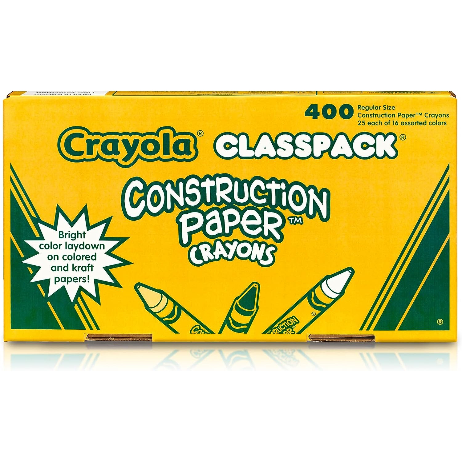 Crayola Construction Paper Crayons, Classpack 400-Count, School and Craft Supplies, Teacher and Classroom Supplies, Gift for Boys and Girls, Kids,