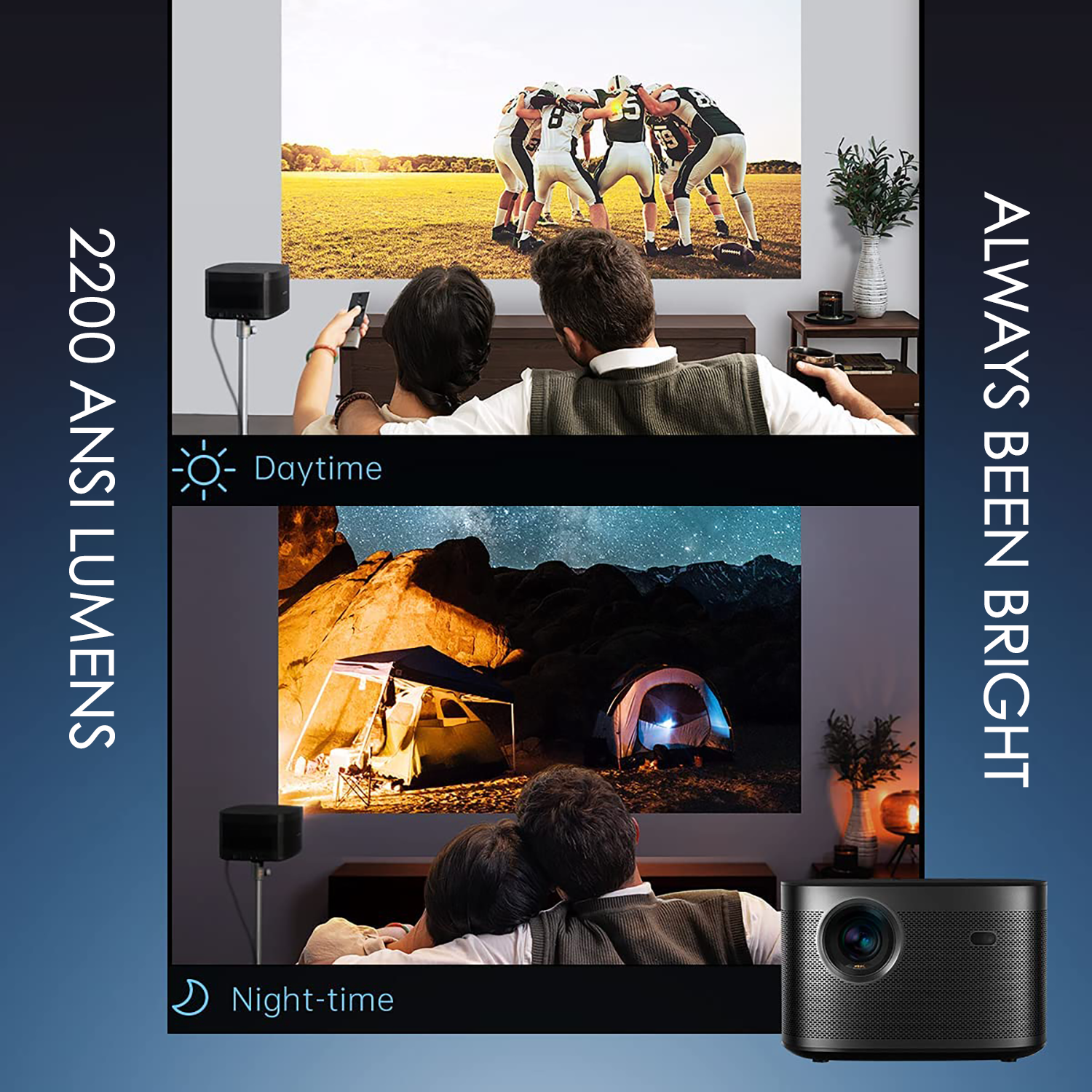 XGIMI Horizon Pro True 4K UHD Projector + 120" Screen Bundle, Android TV, 1500 ISO Lumens, 16W Harman Kardon Speakers, HDR10, Home Theater Image