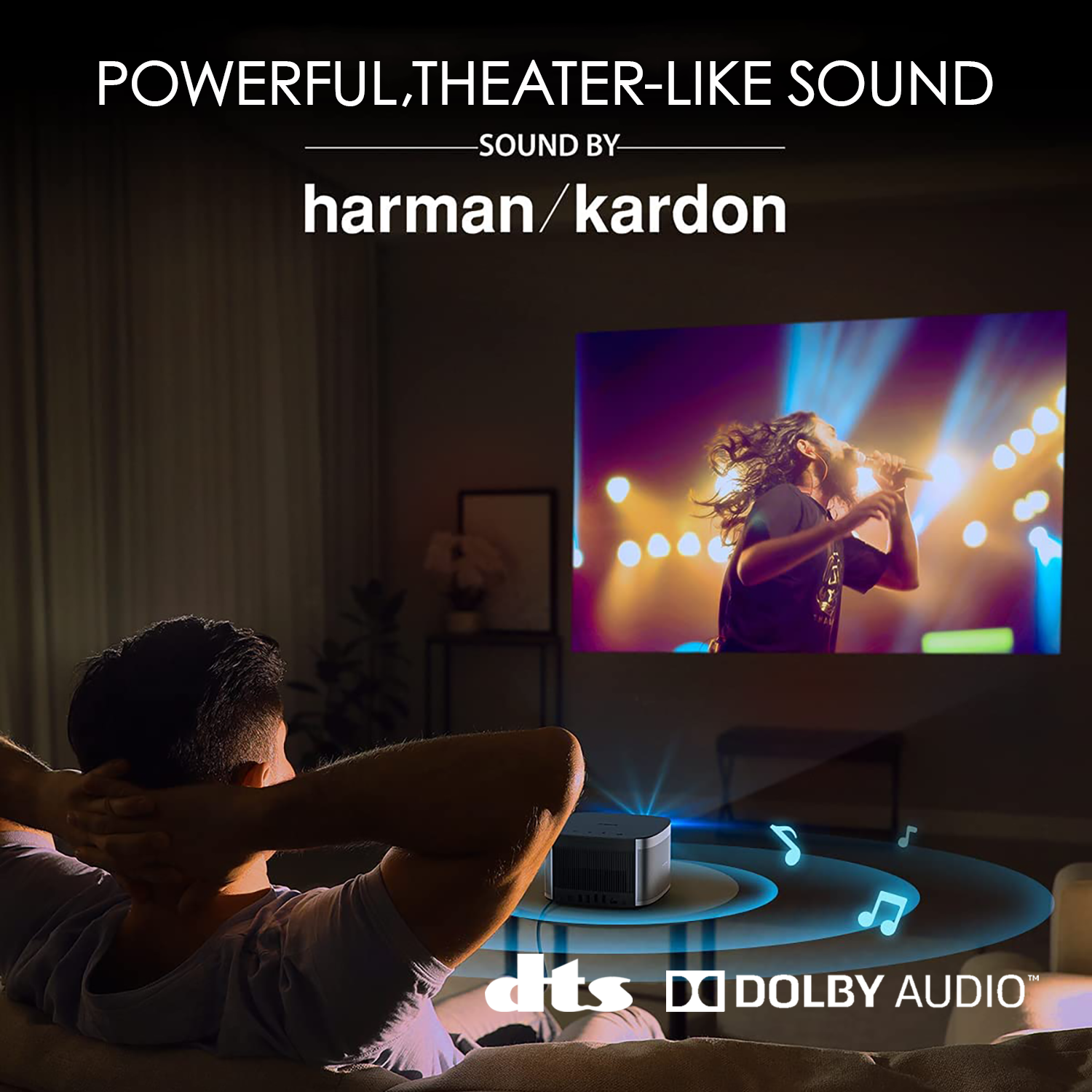 XGIMI Horizon Pro True 4K UHD Projector + 120" Screen Bundle, Android TV, 1500 ISO Lumens, 16W Harman Kardon Speakers, HDR10, Home Theater Image