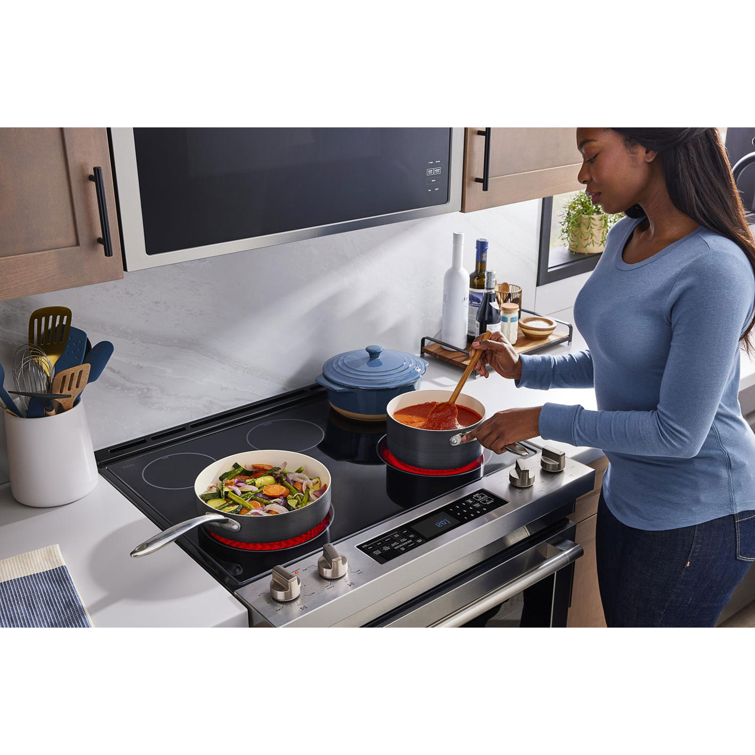 Maytag 30" 6.4 Cu. Ft. True Convection 5-Element Slide-In Electric Air Fry Range - Stainless Steel