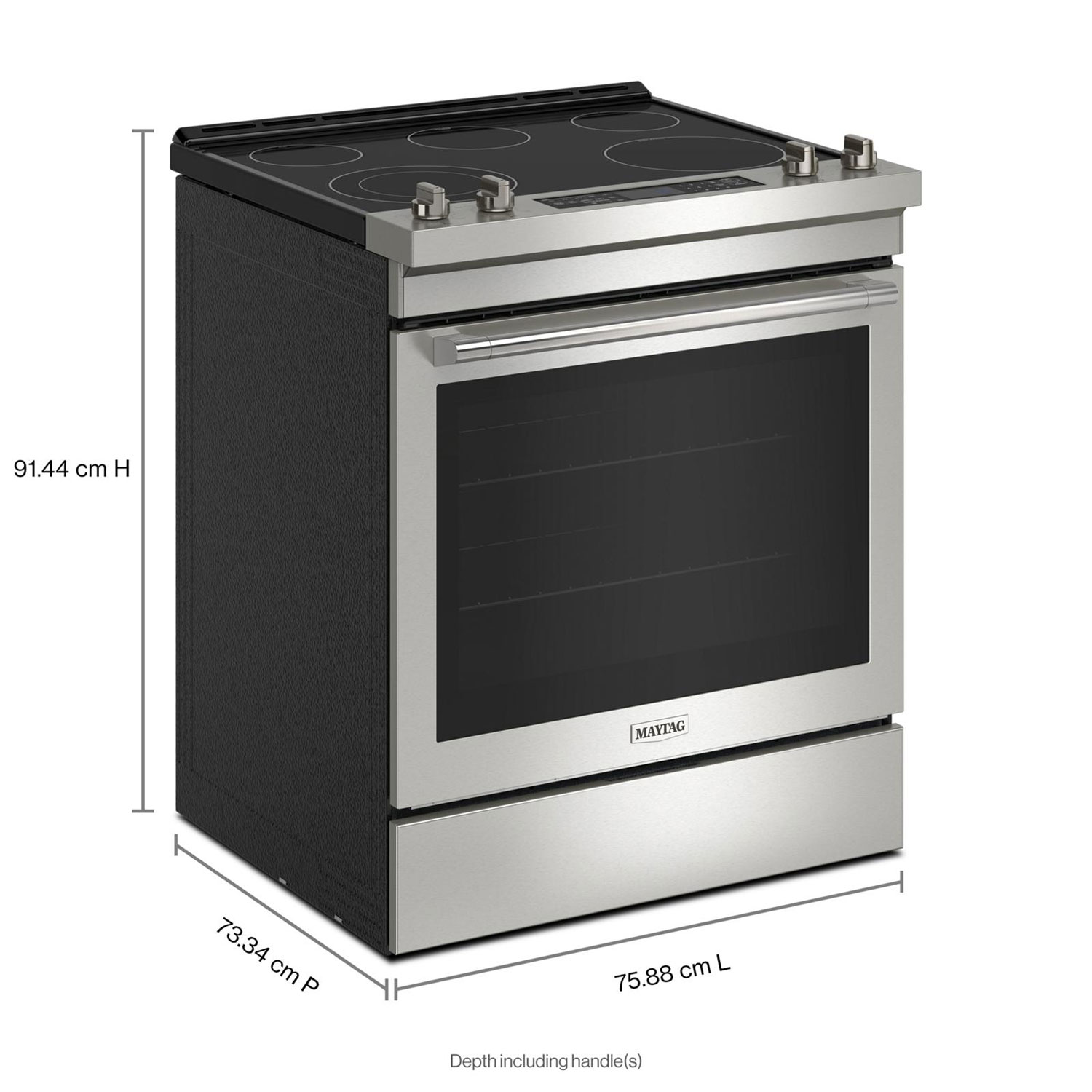 Maytag 30" 6.4 Cu. Ft. True Convection 5-Element Slide-In Electric Air Fry Range - Stainless Steel
