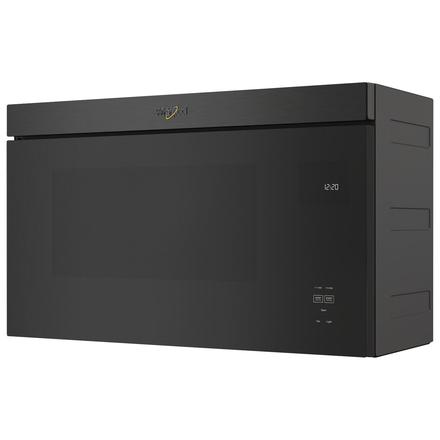 Whirlpool Over-The-Range Turntable-Free Flush-Mount Microwave - 1.1 Cu. Ft. - Black Stainless Steel