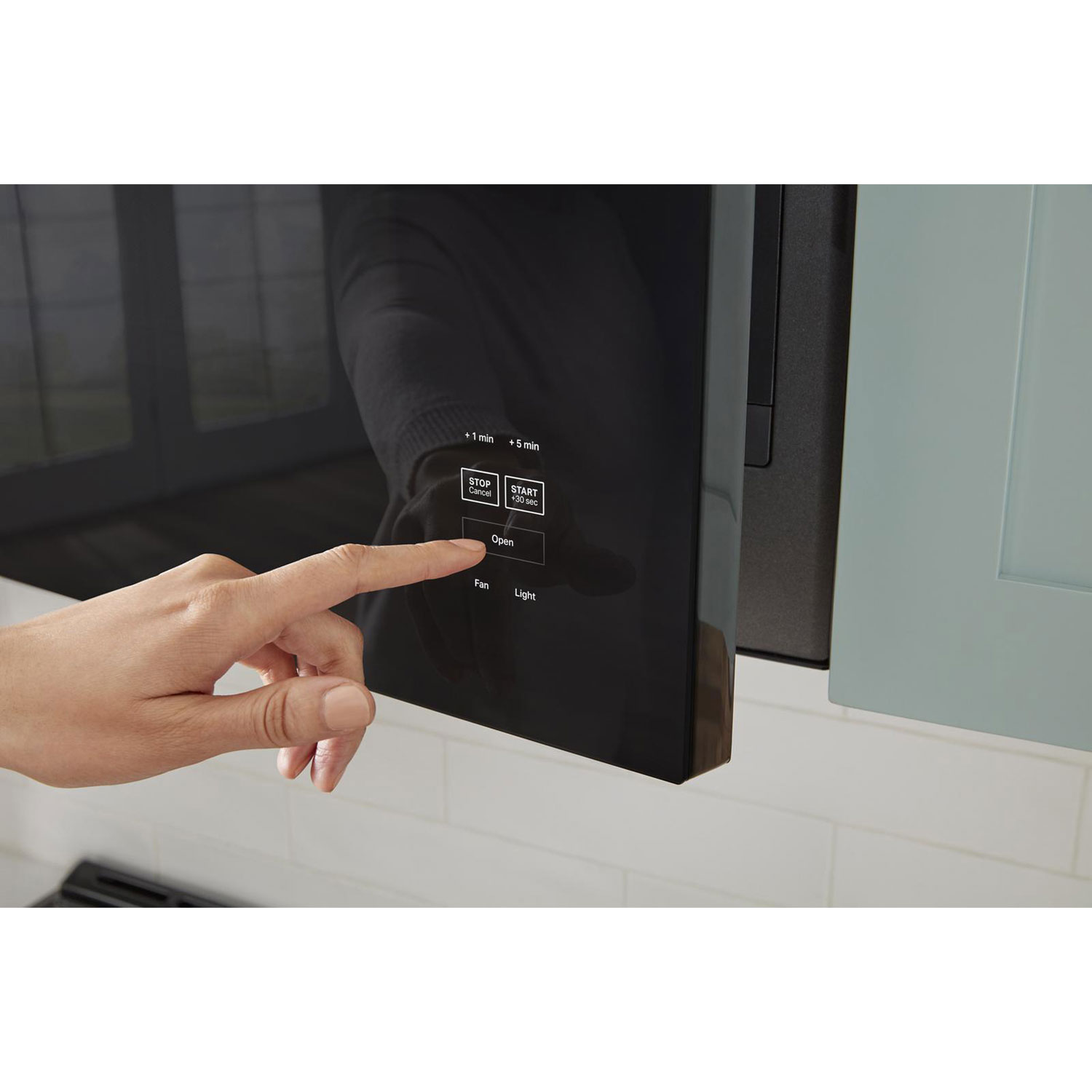 Whirlpool Over-The-Range Turntable-Free Flush-Mount Microwave - 1.1 Cu. Ft. - Black Stainless Steel