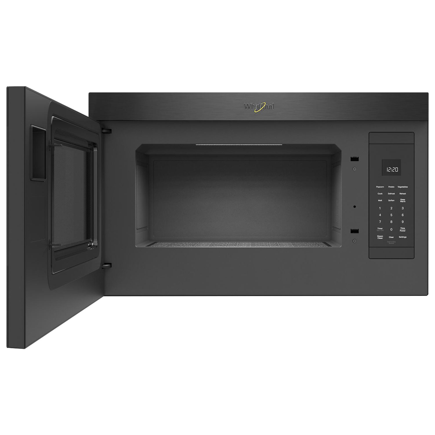 Whirlpool Over-The-Range Turntable-Free Flush-Mount Microwave - 1.1 Cu. Ft. - Black Stainless Steel