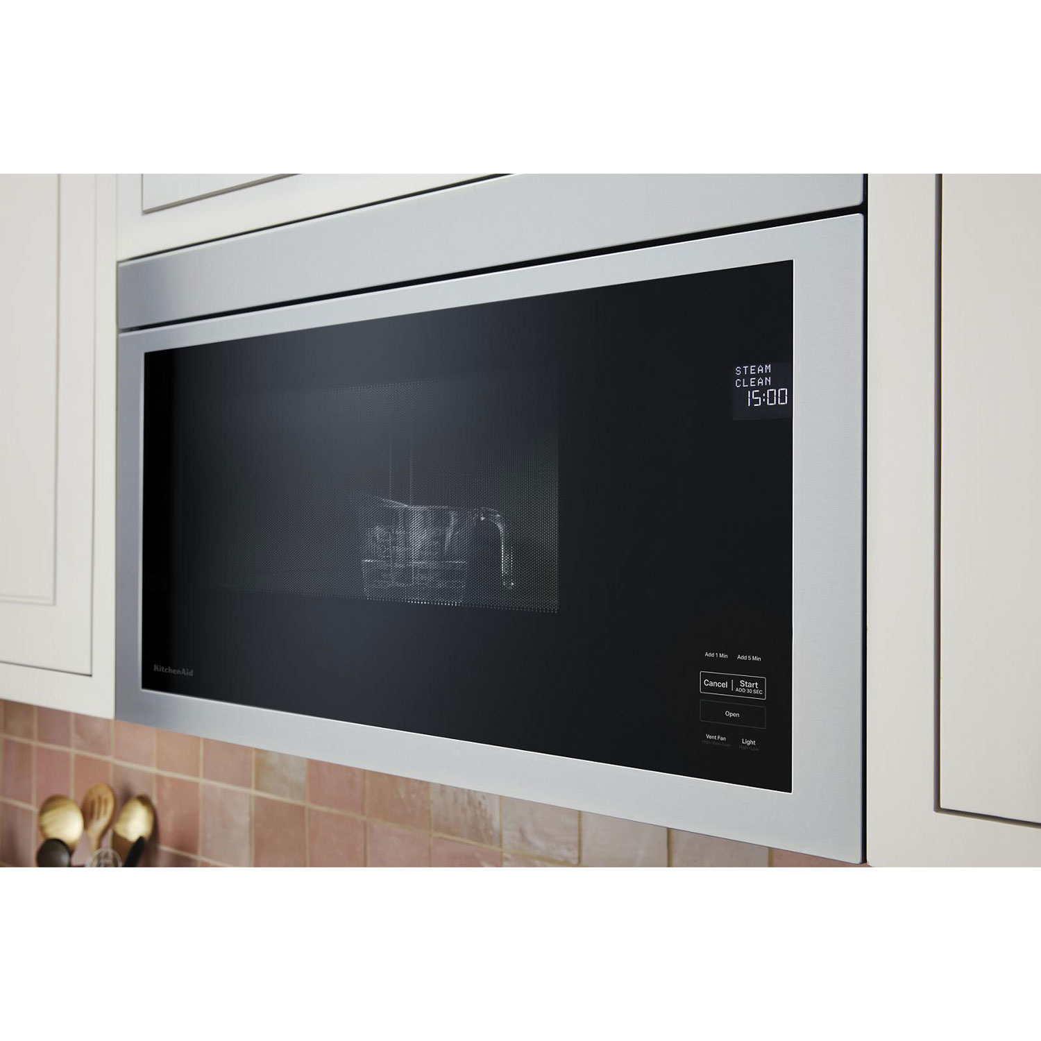 Micro-ondes avec hotte à design intégré sans plateau tournant de KitchenAid - 1,1 pi³ - Acier inoxydable