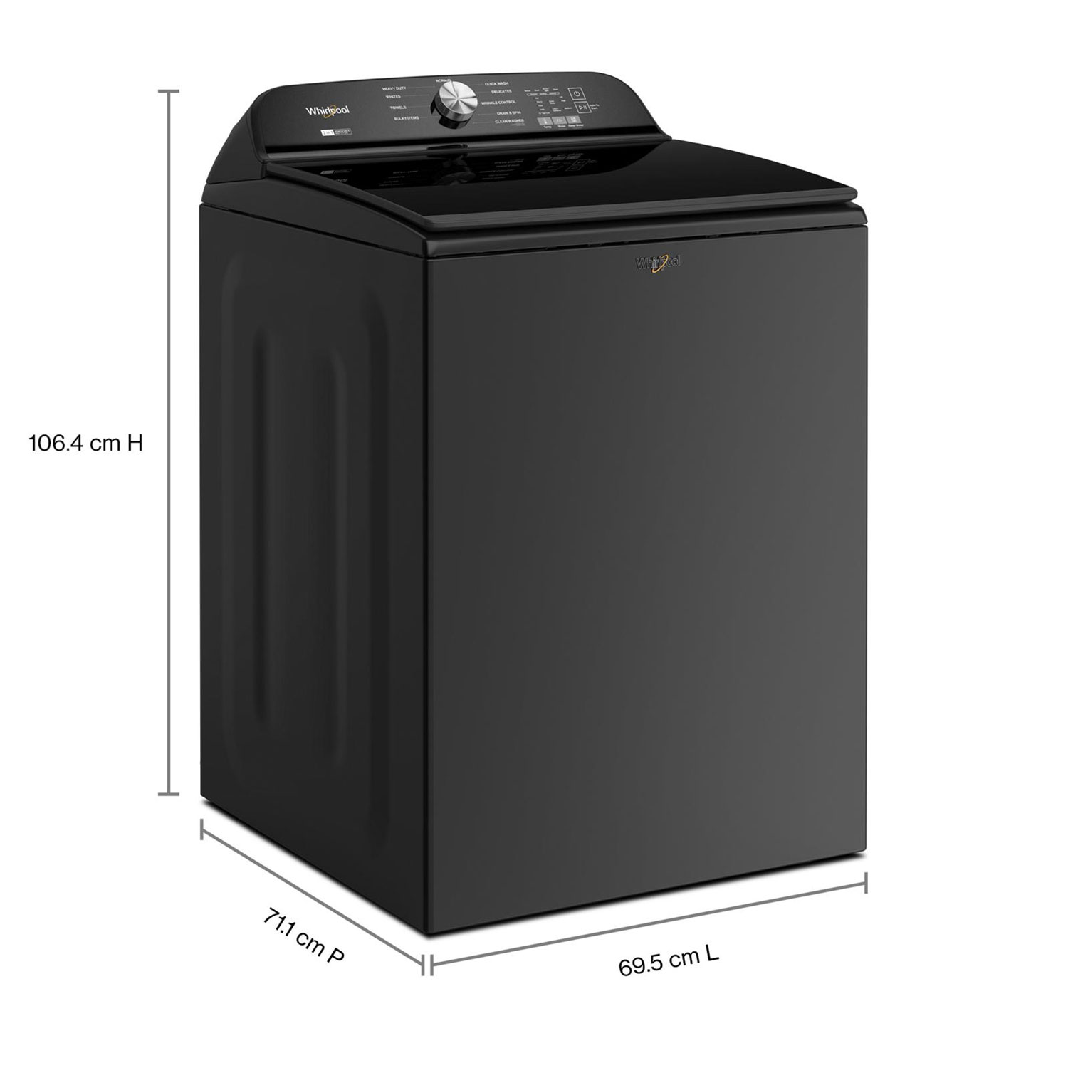 Whirlpool 6.1 Cu. Ft. High Efficiency 2-in-1 Top Load Washer - Volcano Black