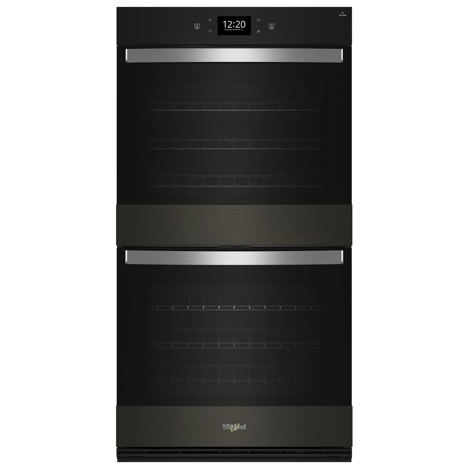 Whirlpool 30" 10 Cu. Ft. True Convection Electric Double Wall Oven (WOED7030PV)- Black Stainless Steel
