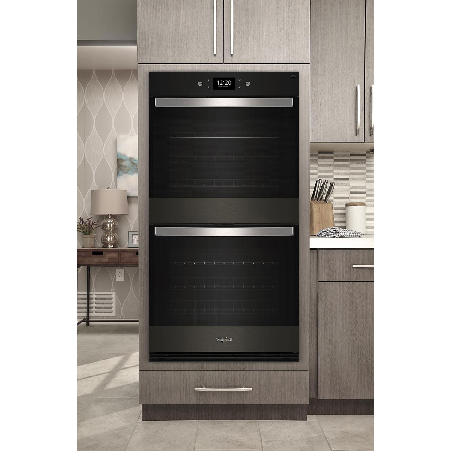Whirlpool 30" 10 Cu. Ft. True Convection Electric Double Wall Oven- Black Stainless Steel