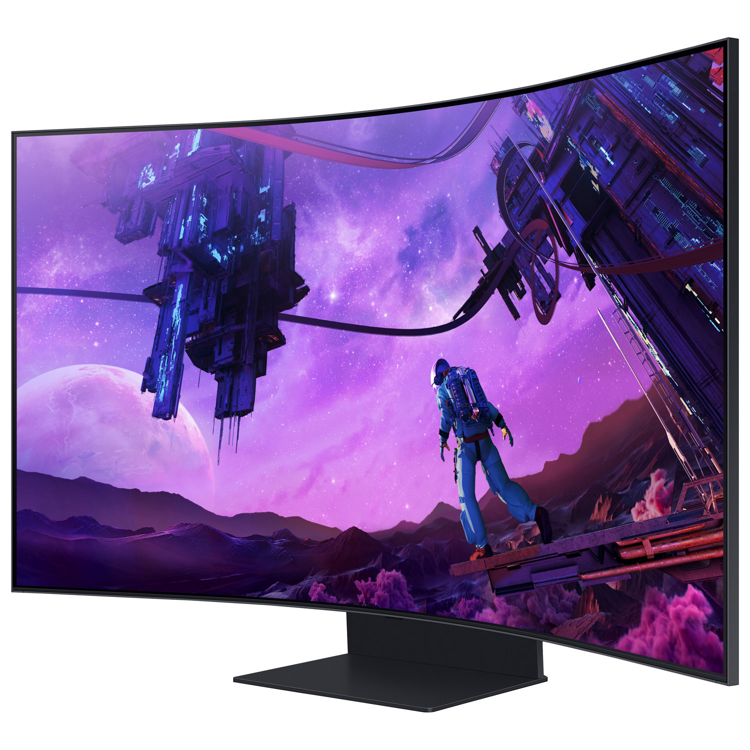 Moniteur de jeu FreeSync ACL incurvé VA UHD 4K 165 Hz de 55 po Odyssey Arc de Samsung avec temps de réponse de 1 ms gris à gris - Noir
