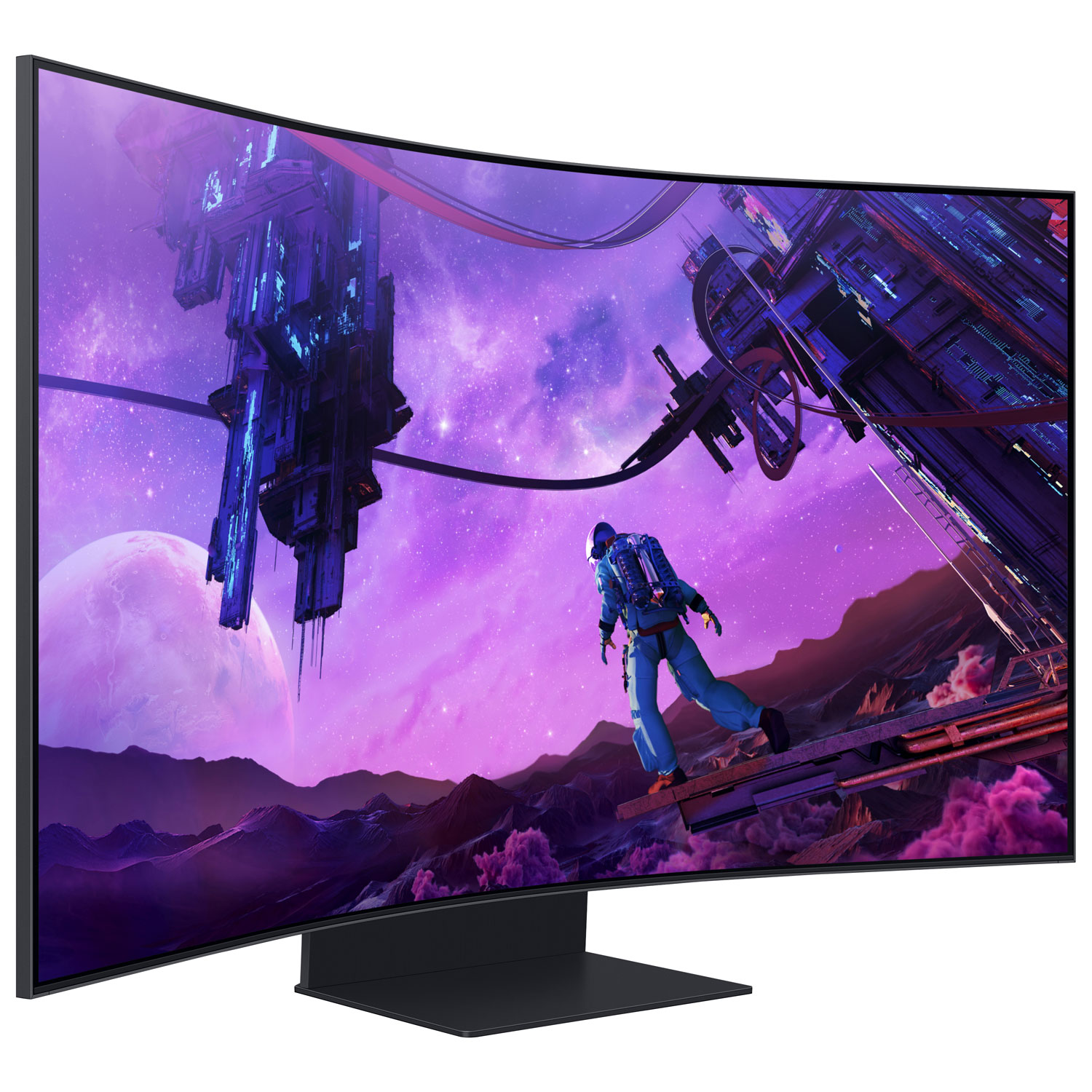 Moniteur de jeu FreeSync ACL incurvé VA UHD 4K 165 Hz de 55 po Odyssey Arc de Samsung avec temps de réponse de 1 ms gris à gris - Noir