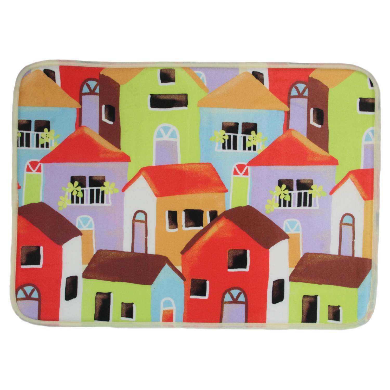 Tapis de bain en polyester orange et brun de 24 po avec essuie-mains assortis