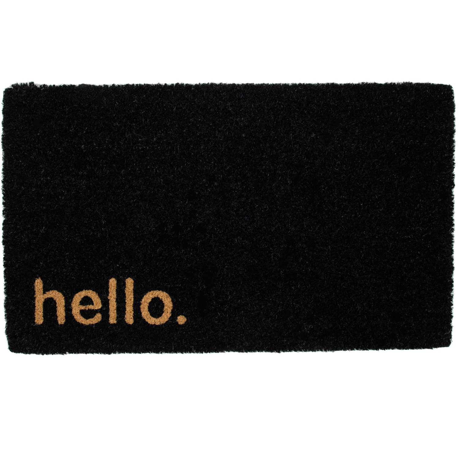 Black Coir "Hello" Outdoor Doormat 18" x 30"