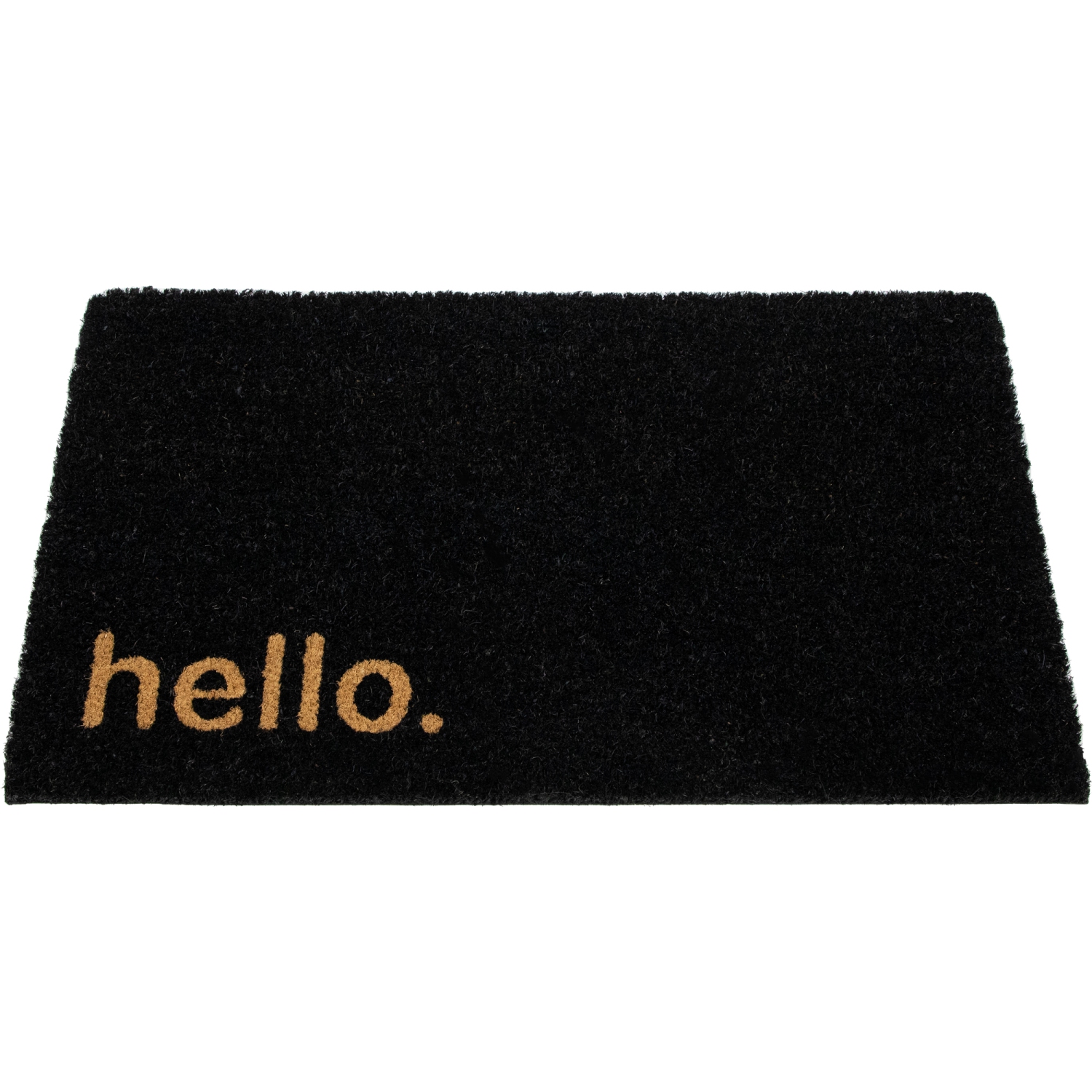Black Coir "Hello" Outdoor Doormat 18" x 30"