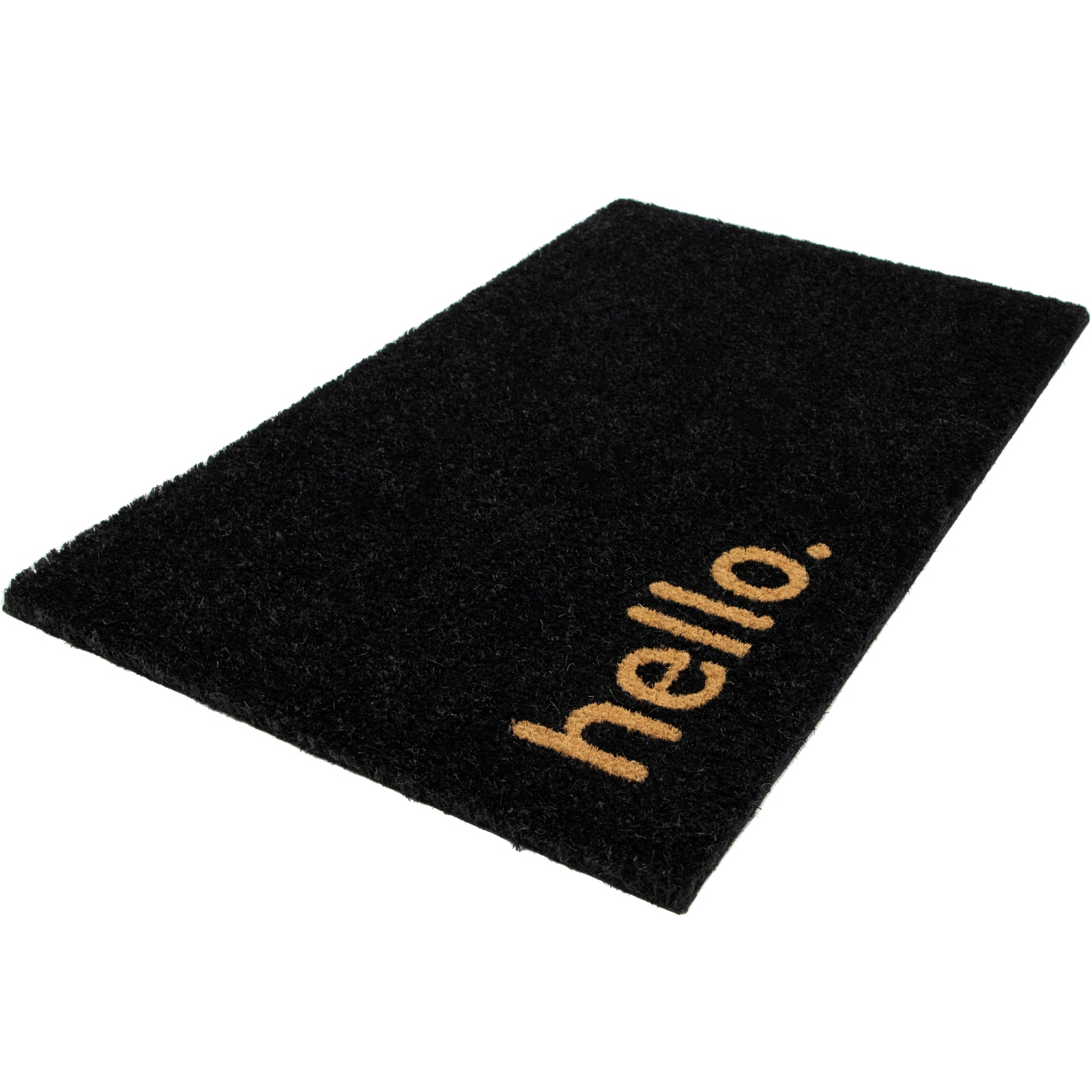 Black Coir "Hello" Outdoor Doormat 18" x 30"