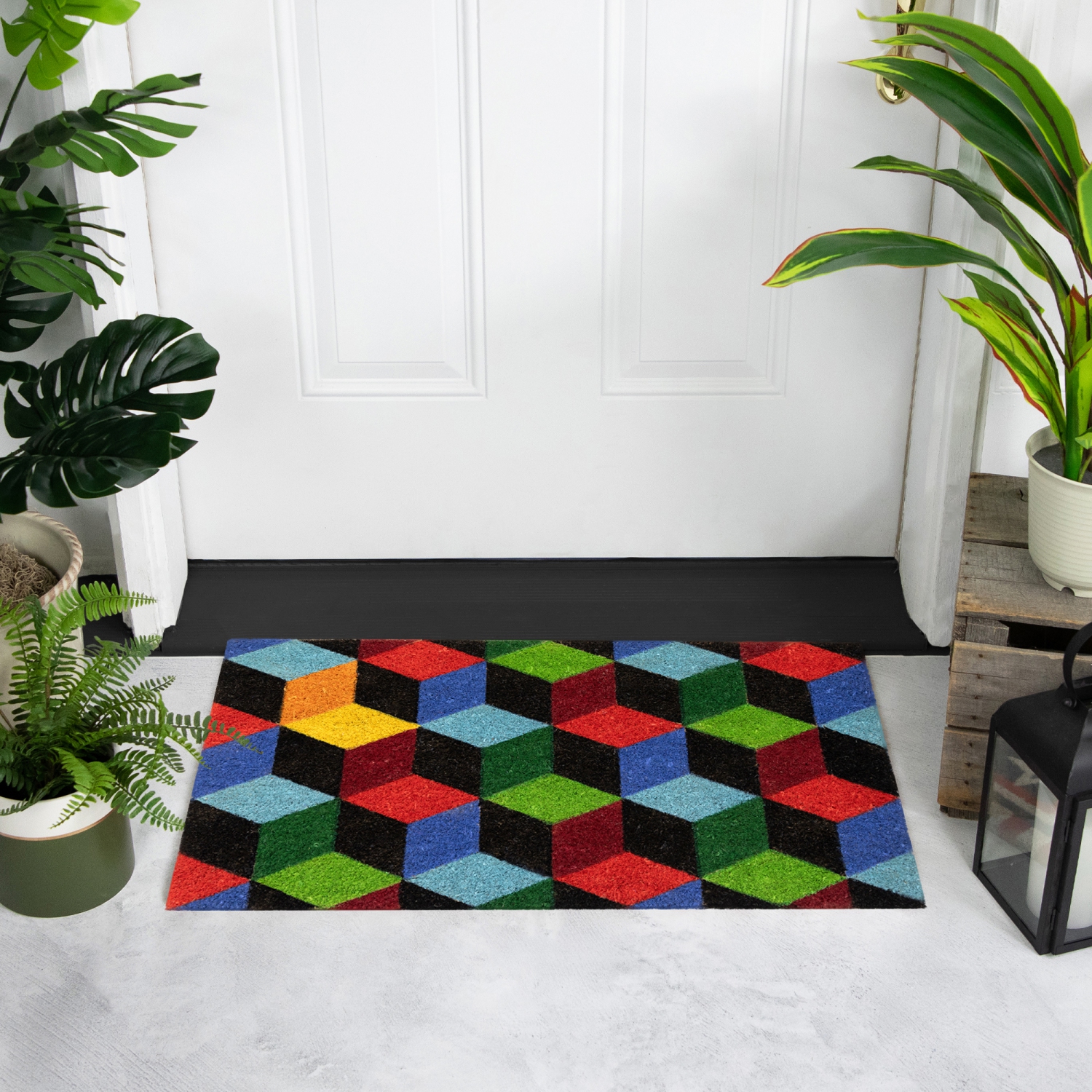 3D Cube Design Rectangular Outdoor Doormat 29" x 18"