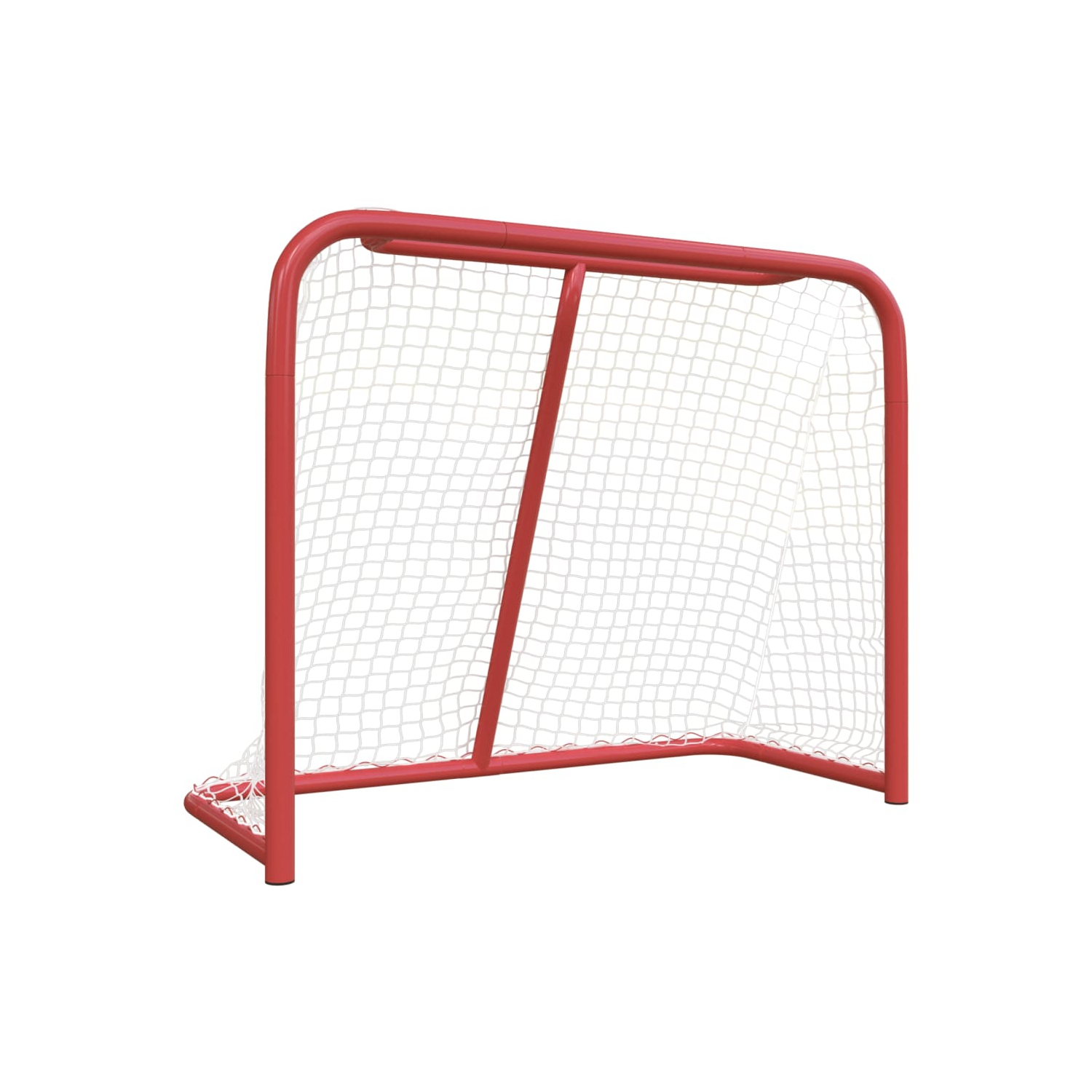 But de hockey en polyester rouge et blanc 183x71x122&nbsp;cm de vidaXL