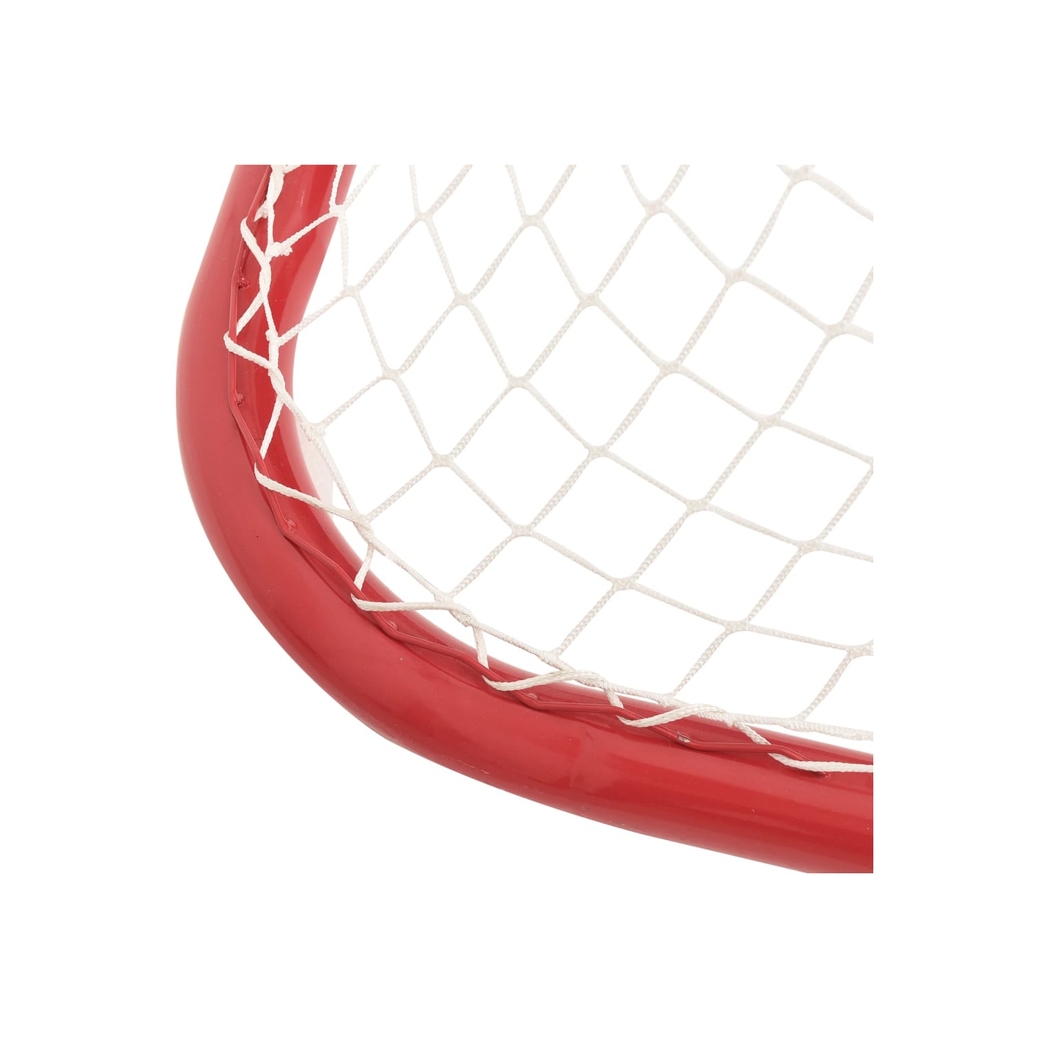 But de hockey en polyester rouge et blanc 183x71x122&nbsp;cm de vidaXL