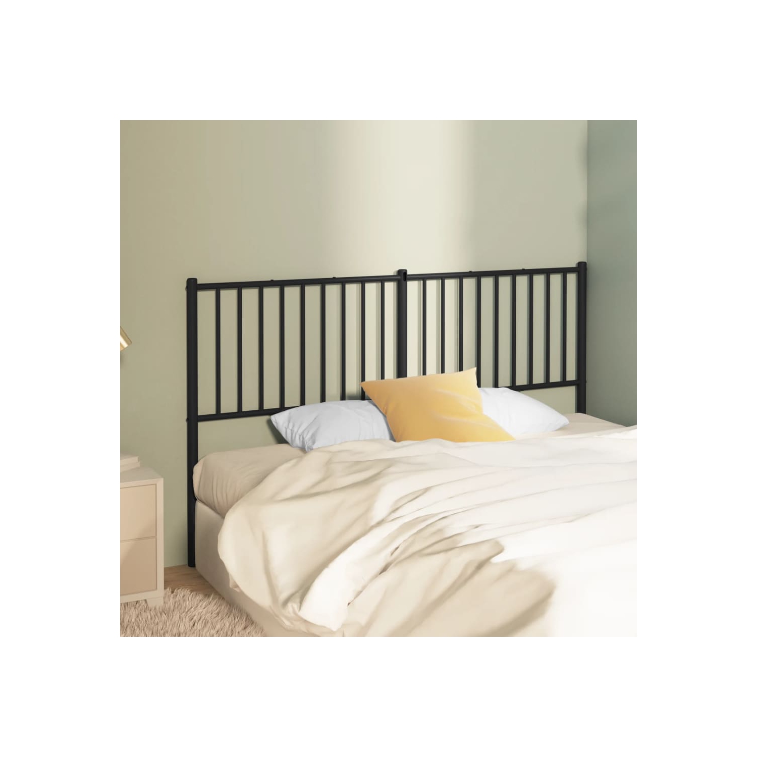 vidaXL Metal Replace Headboard Black 150 cm