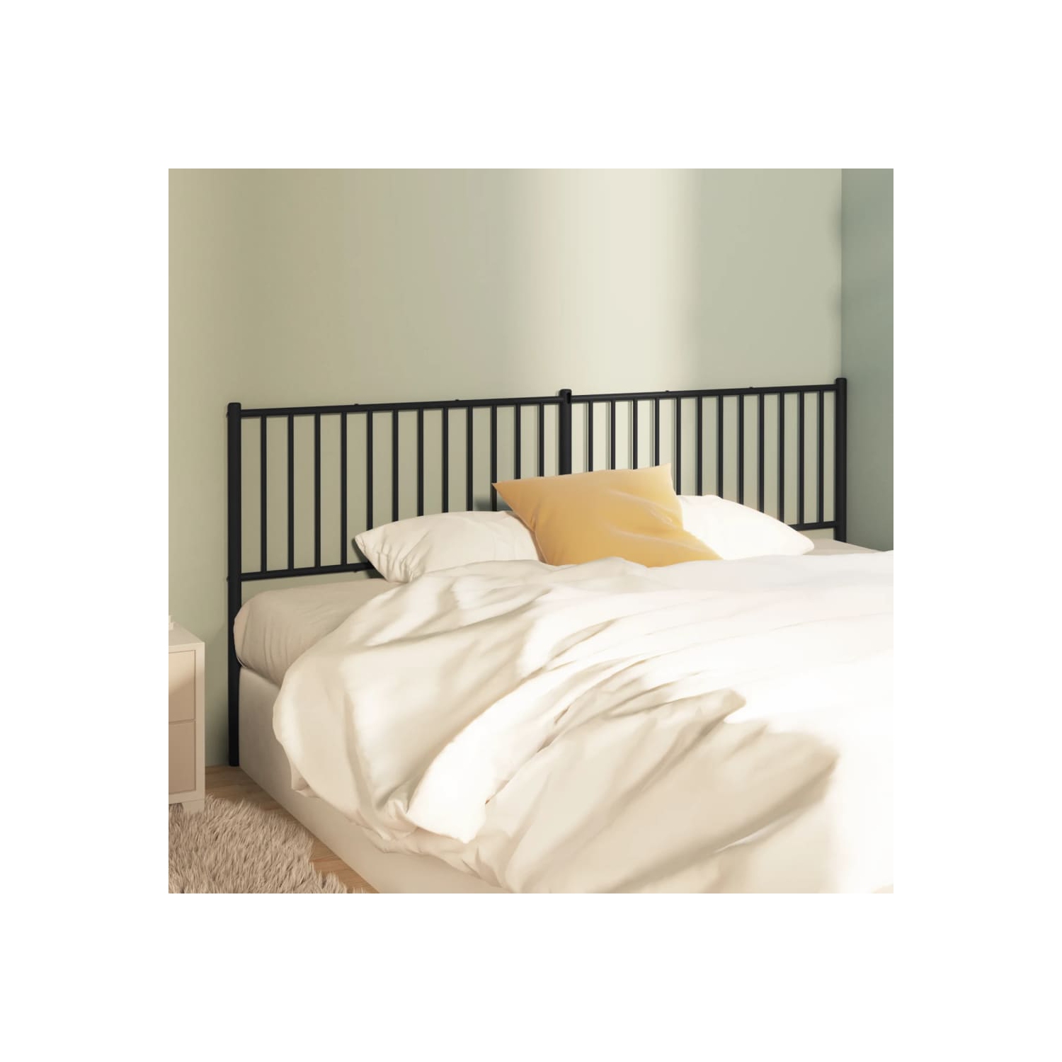 vidaXL Metal Replace Headboard Black 193 cm