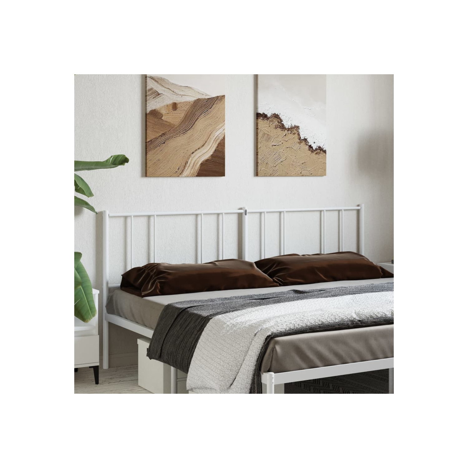 vidaXL Metal Replace Headboard White 193 cm