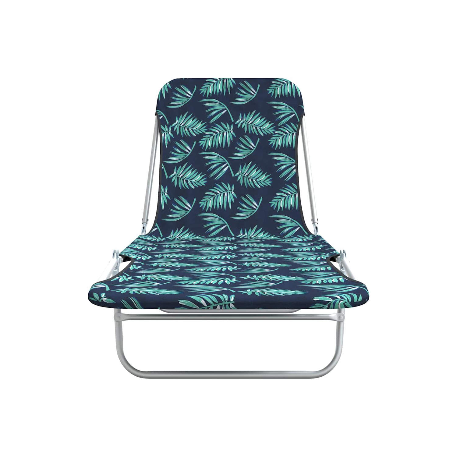 Pantoufles pliantes vidaXL 2 pièces en acier et en tissu à motif feuilles