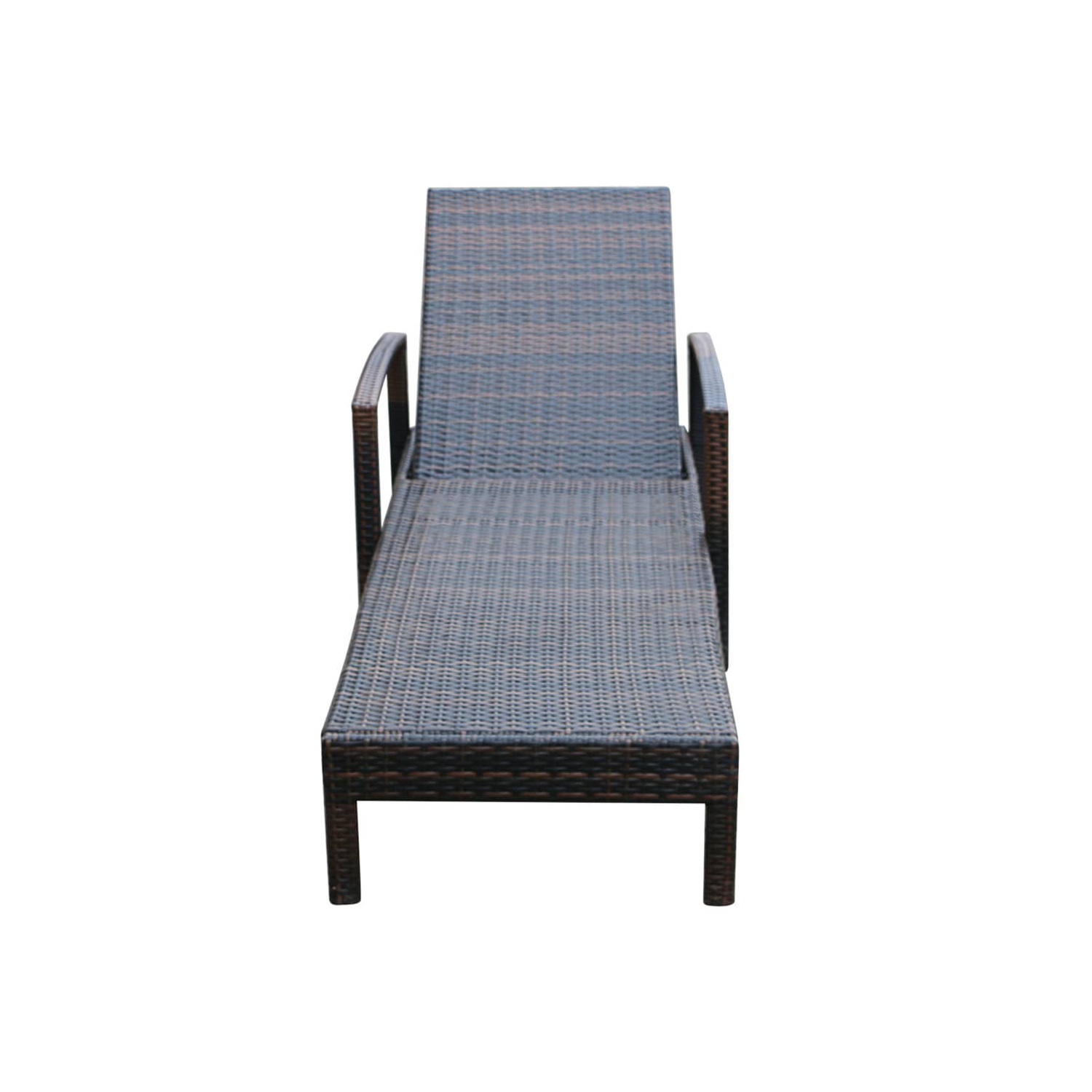vidaXL Sun Lounger with Cushion Poly Rattan Brown