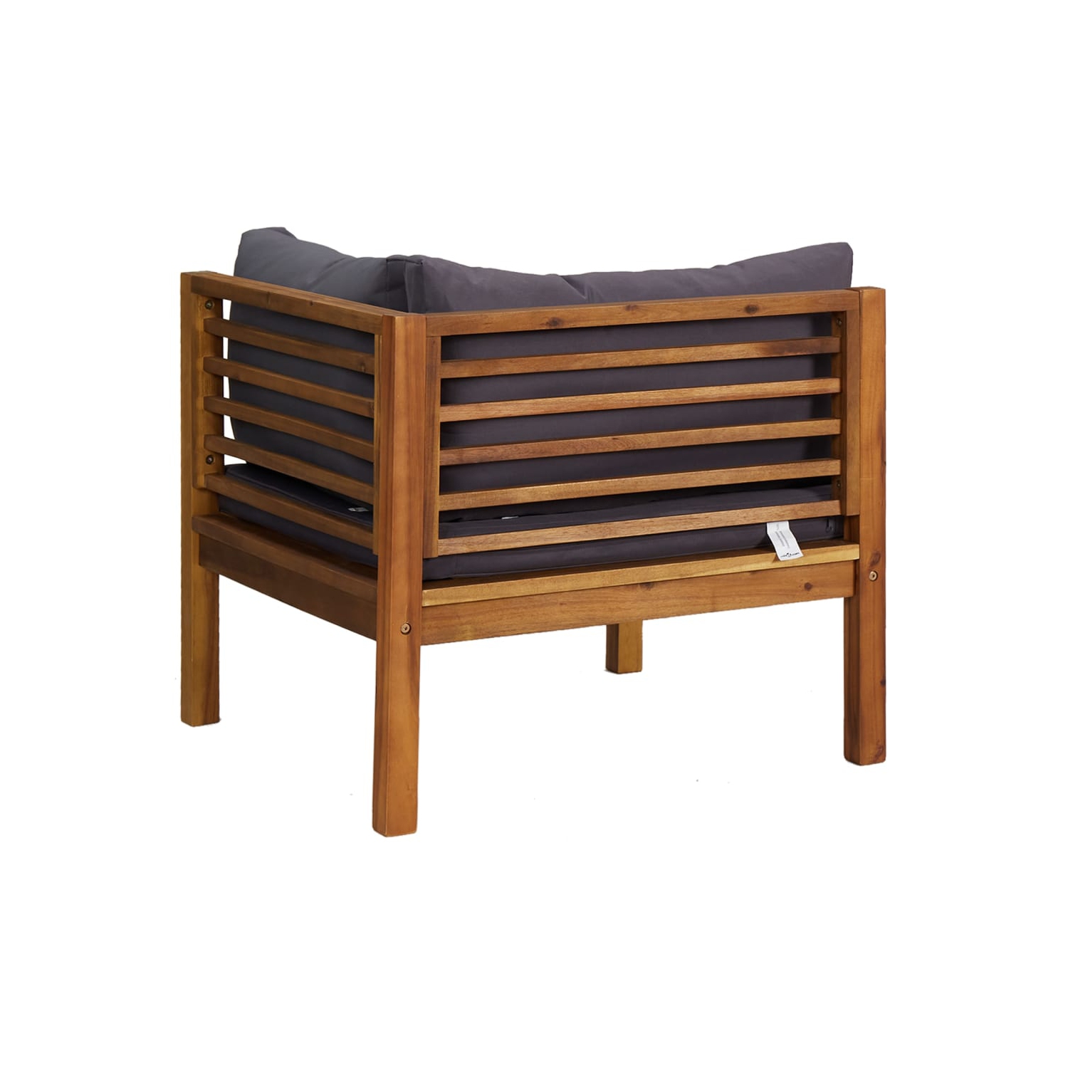 vidaXL Corner Sofas 2 pcs with Dark Grey Cushions Solid Acacia Wood