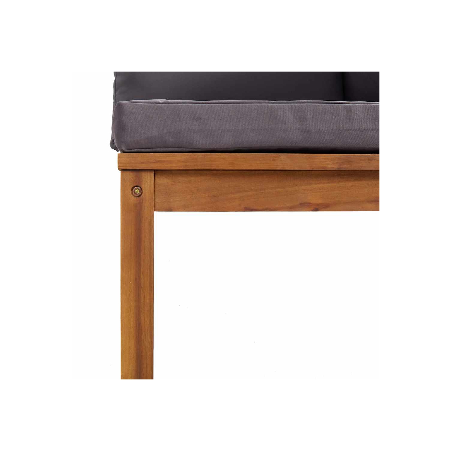 vidaXL Corner Sofas 2 pcs with Dark Grey Cushions Solid Acacia Wood