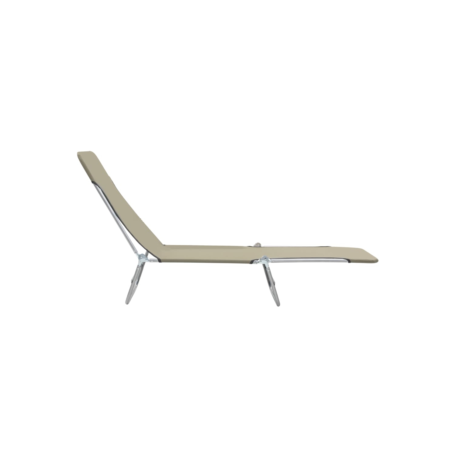 2 chaises longues pliantes vidaXL acier et tissu taupe