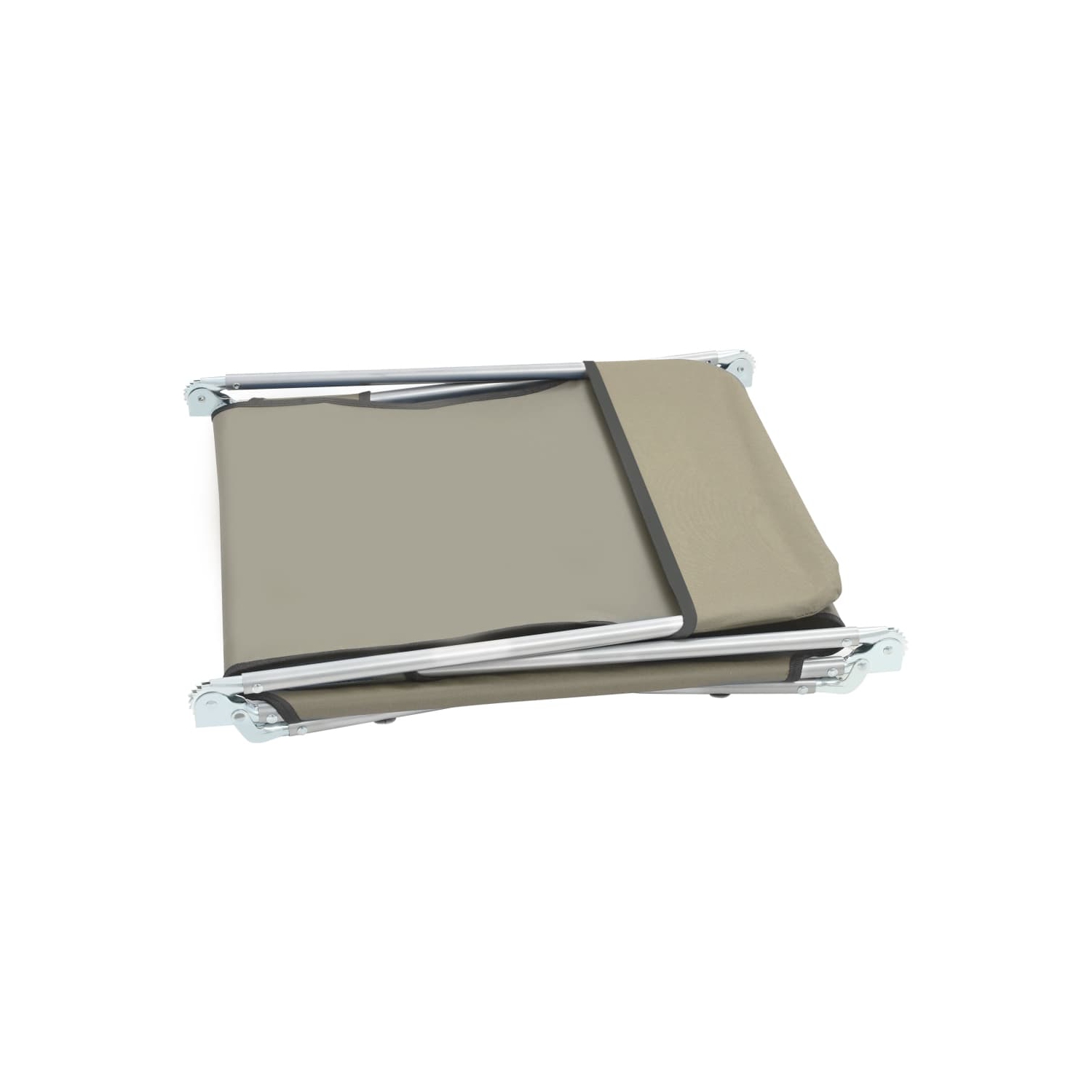 2 chaises longues pliantes vidaXL acier et tissu taupe