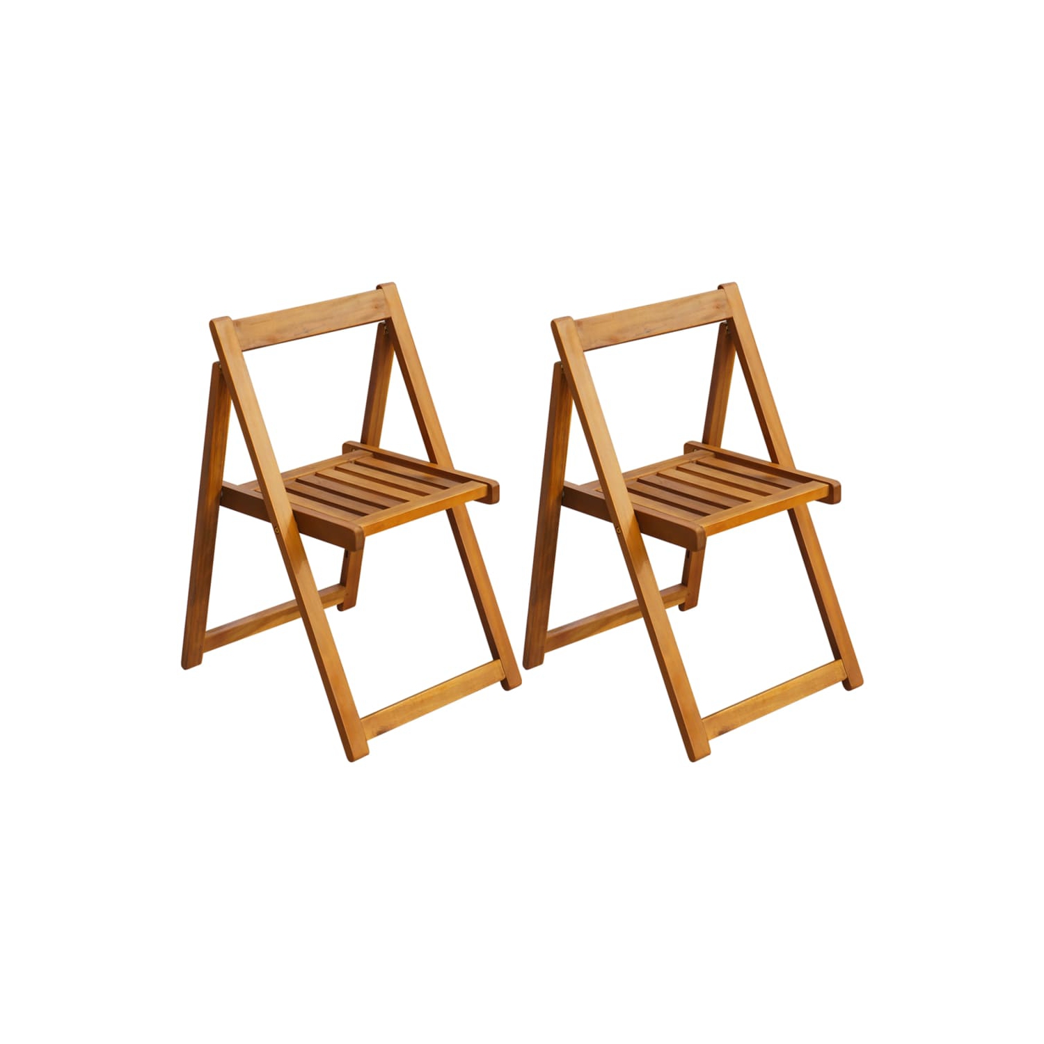vidaXL Folding Garden Chairs 2 pcs Solid Acacia Wood