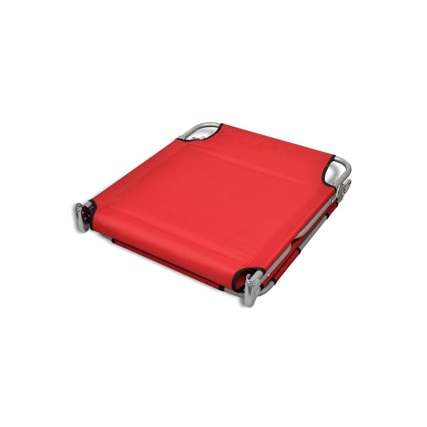 vidaXL Folding Sun Lounger with Head Cushion Powder-coated Steel Red