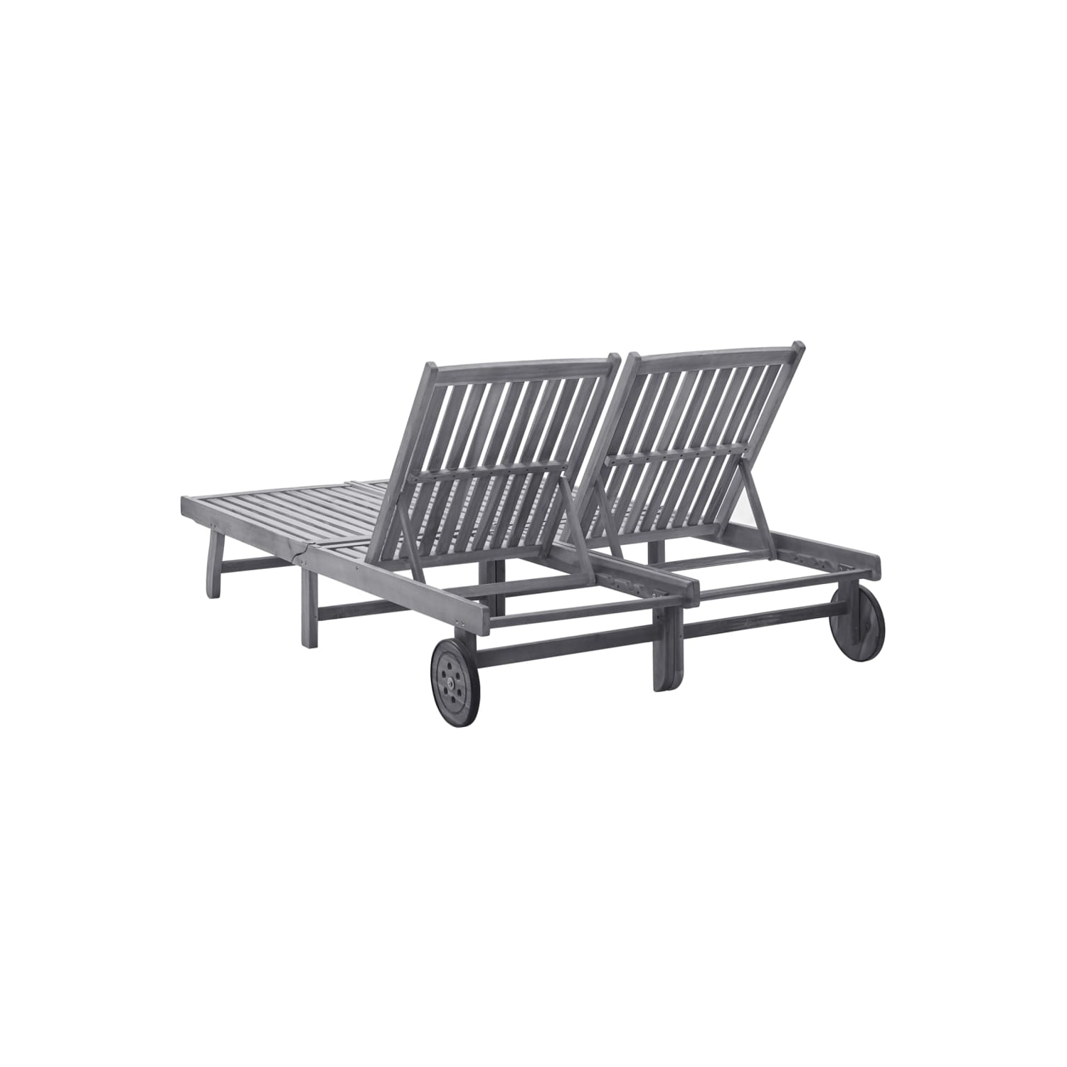 Chaise longue pour 2 personnes en bois d'acacia massif de vidaXL