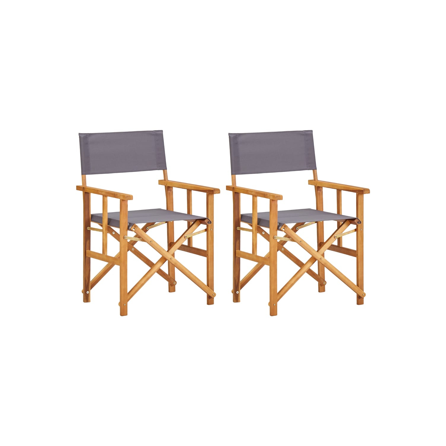 Chaises de réalisateur vidaXL 2 pièces en bois d'acacia massif