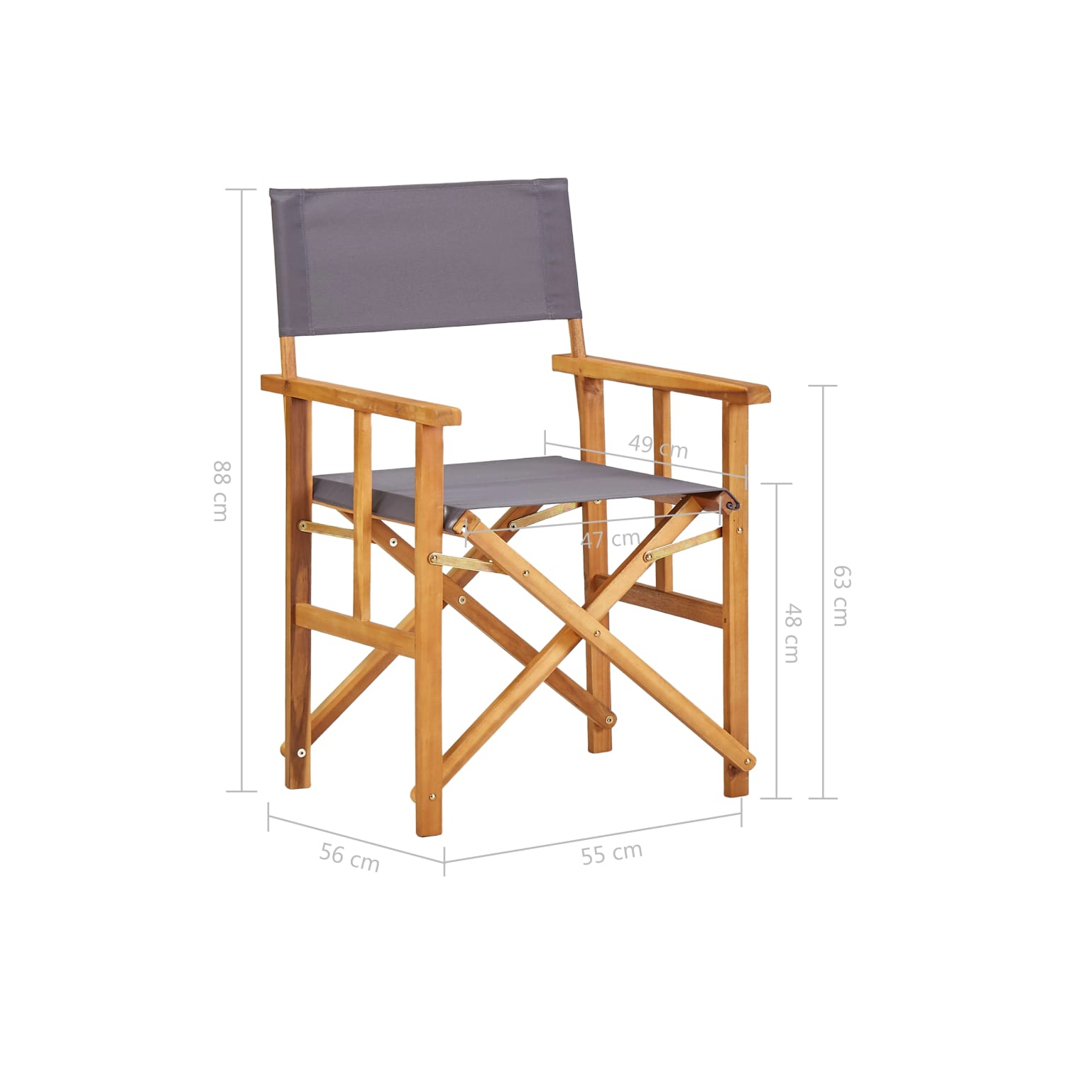 Chaises de réalisateur vidaXL 2 pièces en bois d'acacia massif