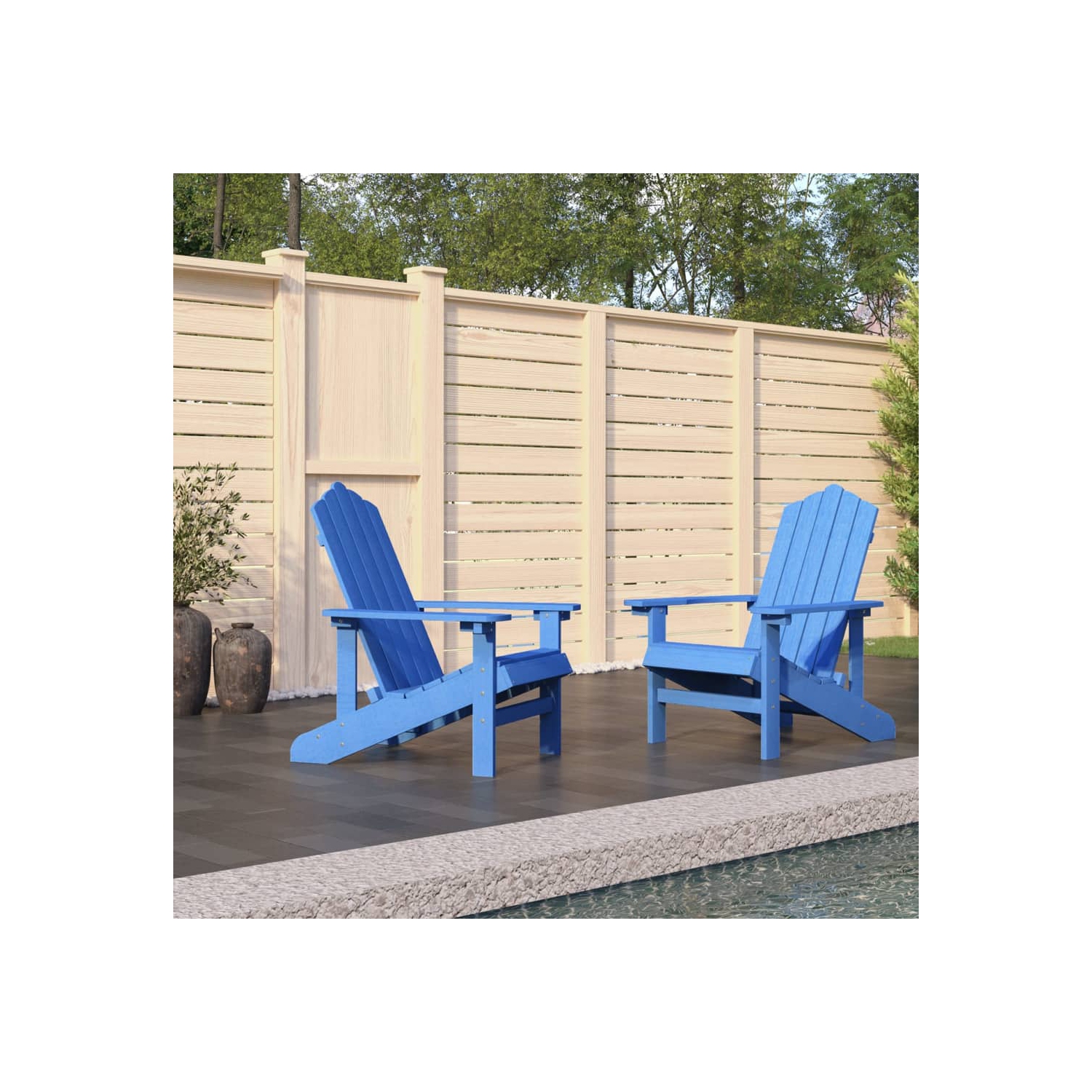 vidaXL Garden Adirondack Chairs 2 pcs HDPE Aqua Blue