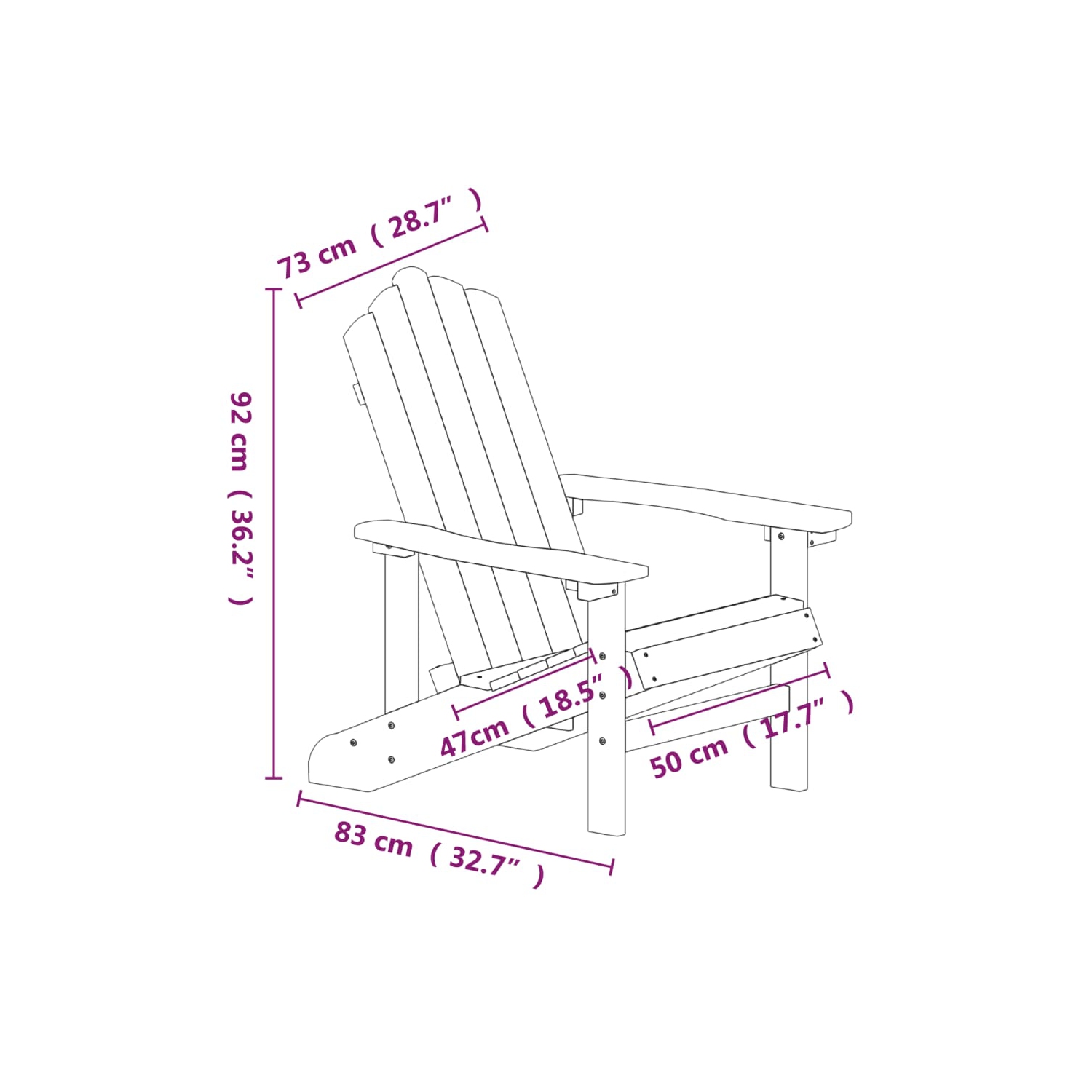 vidaXL Garden Adirondack Chairs 2 pcs HDPE Aqua Blue